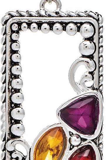 Rain Jewelry Silver Gem Set Bali Granulated Rectangle Earrings-Earrings-Rain Jewelry Collection-Deja Nu Boutique, Women's Fashion Boutique in Lampasas, Texas