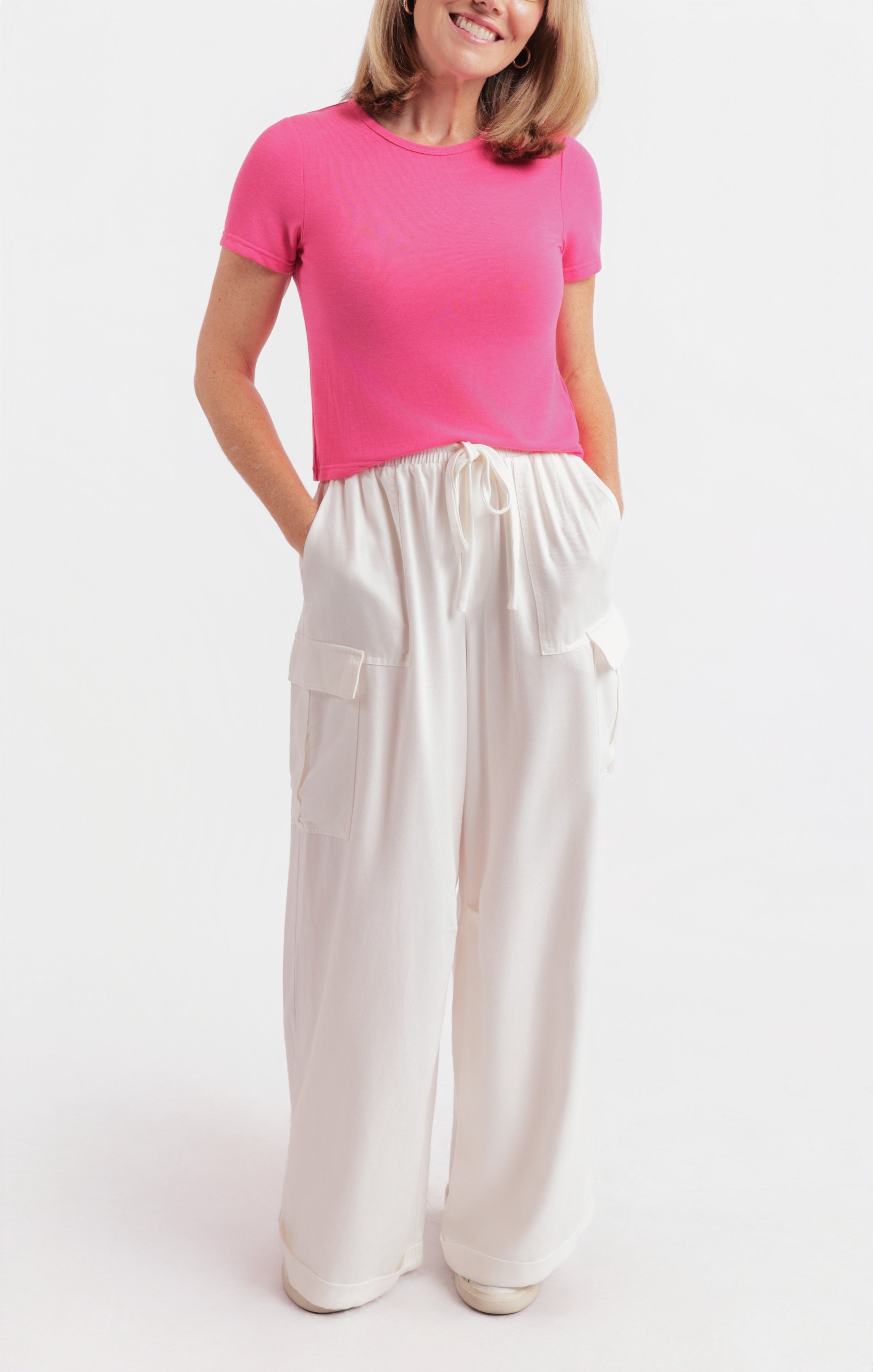 Sadie & Sage Faithful Tee in Hot Pink-T-Shirts-Sadie & Sage-Deja Nu Boutique, Women's Fashion Boutique in Lampasas, Texas