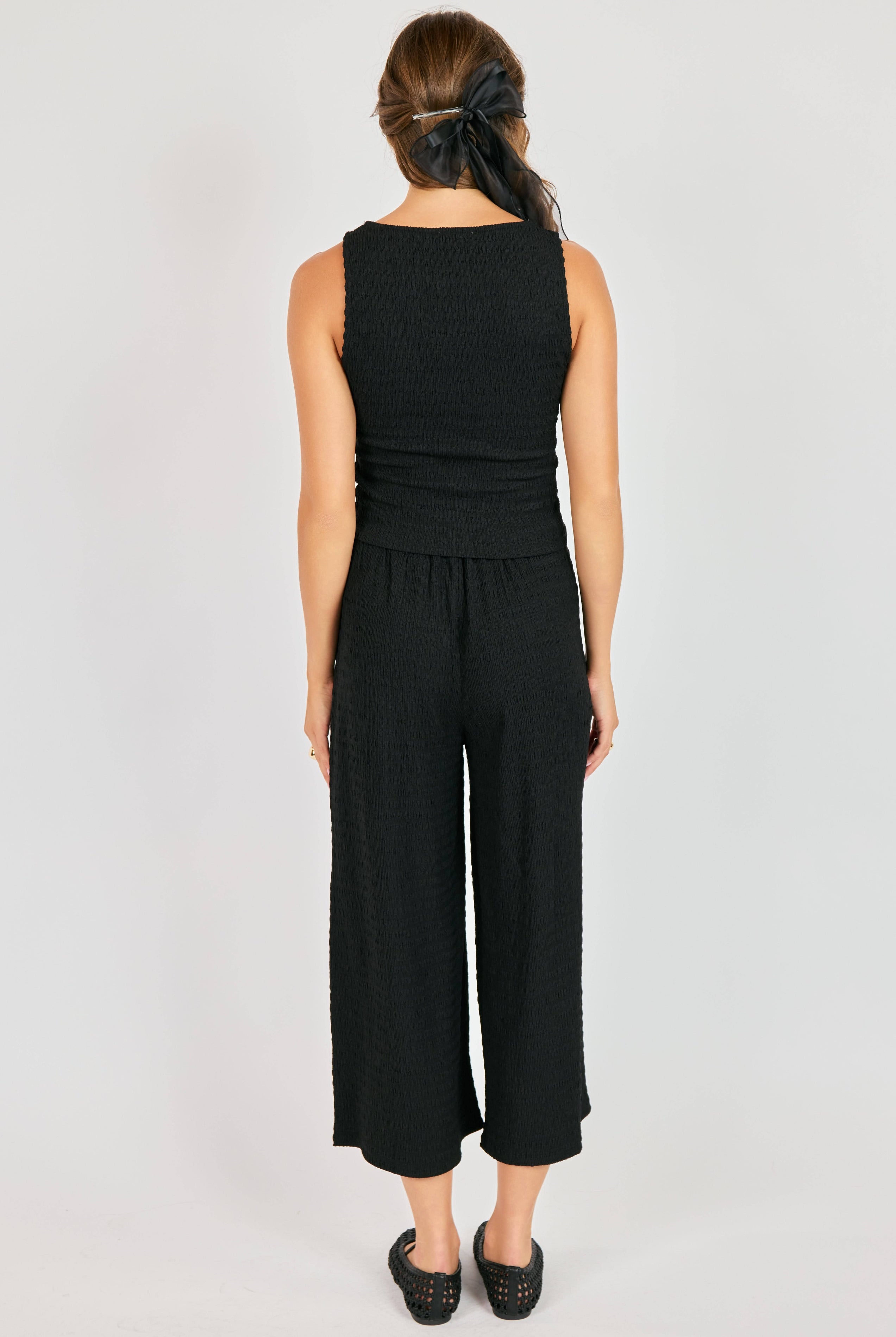 Sadie & Sage Howdy Honey Textured Pants in Black-Pants-Sadie & Sage-Deja Nu Boutique, Women's Fashion Boutique in Lampasas, Texas