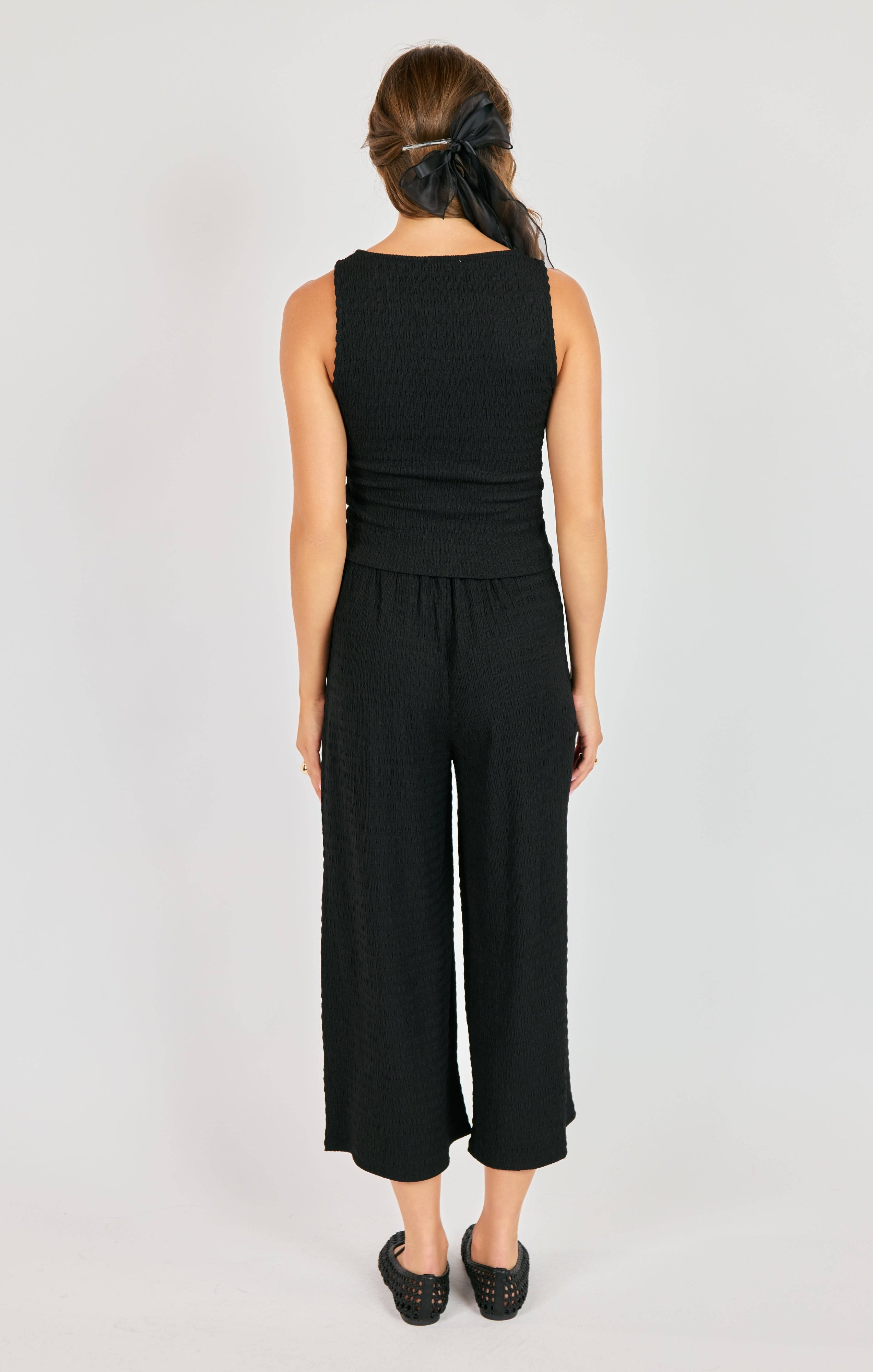 Sadie & Sage Howdy Honey Textured Pants in Black-Pants-Sadie & Sage-Deja Nu Boutique, Women's Fashion Boutique in Lampasas, Texas