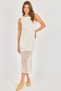 Sadie & Sage Letters Midi Dress in Cream-Midi Dresses-Sadie & Sage-Deja Nu Boutique, Women's Fashion Boutique in Lampasas, Texas