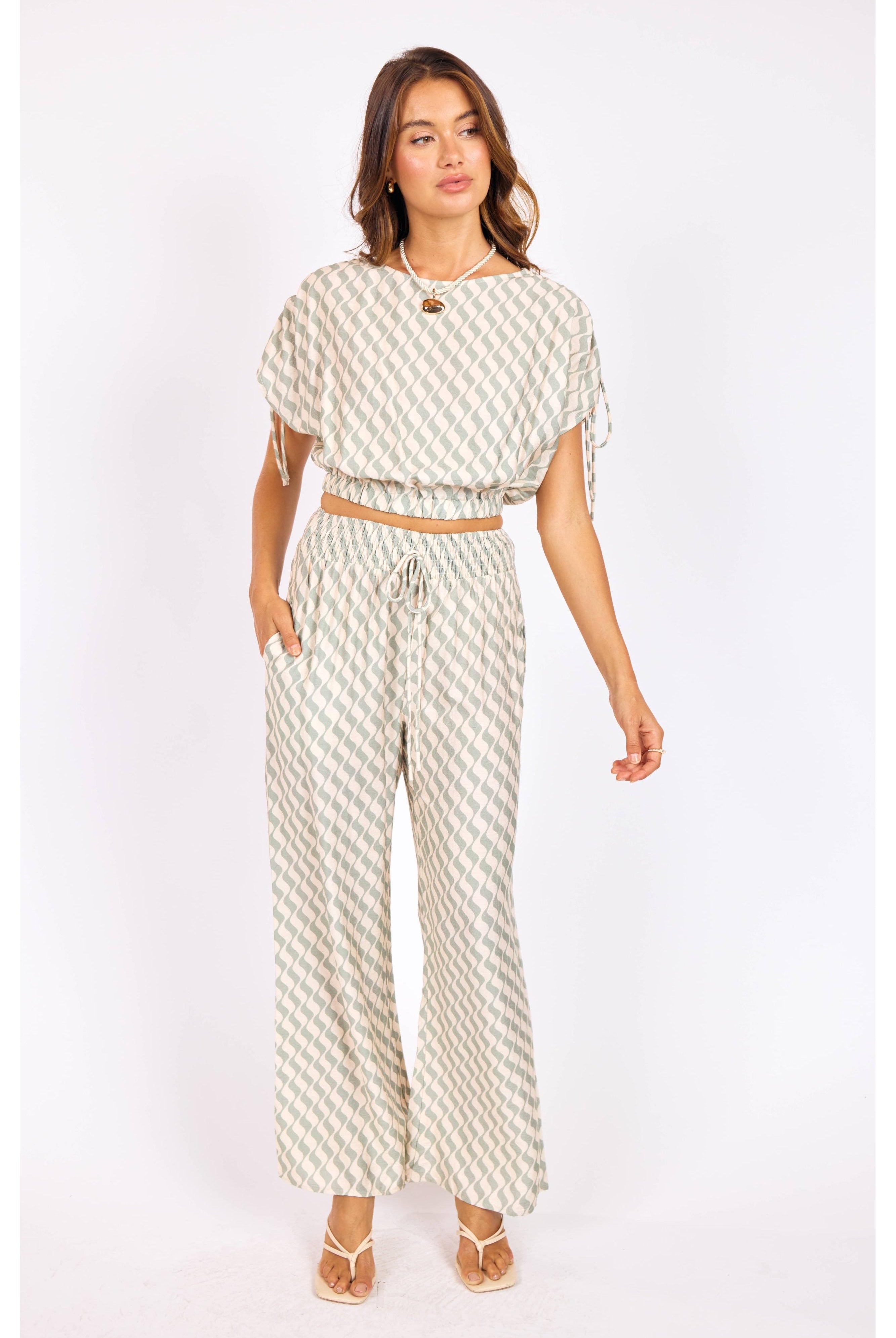 Sadie & Sage Light A Spark Top in Sage Cream-Tops-Sadie & Sage-Deja Nu Boutique, Women's Fashion Boutique in Lampasas, Texas