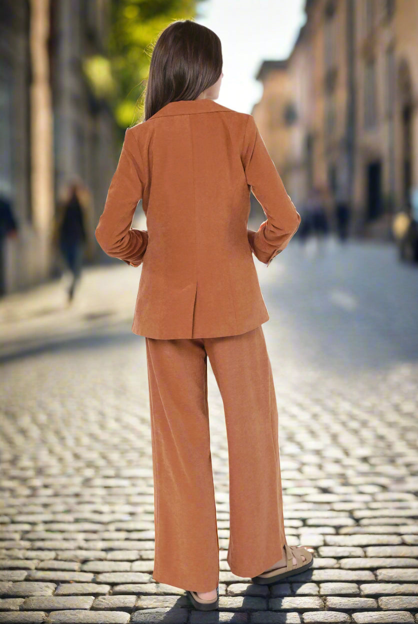 Sadie & Sage Sundown Blazer with Front Pockets – Rusty Brown-Blazers-Sadie & Sage-Deja Nu Boutique, Women's Fashion Boutique in Lampasas, Texas