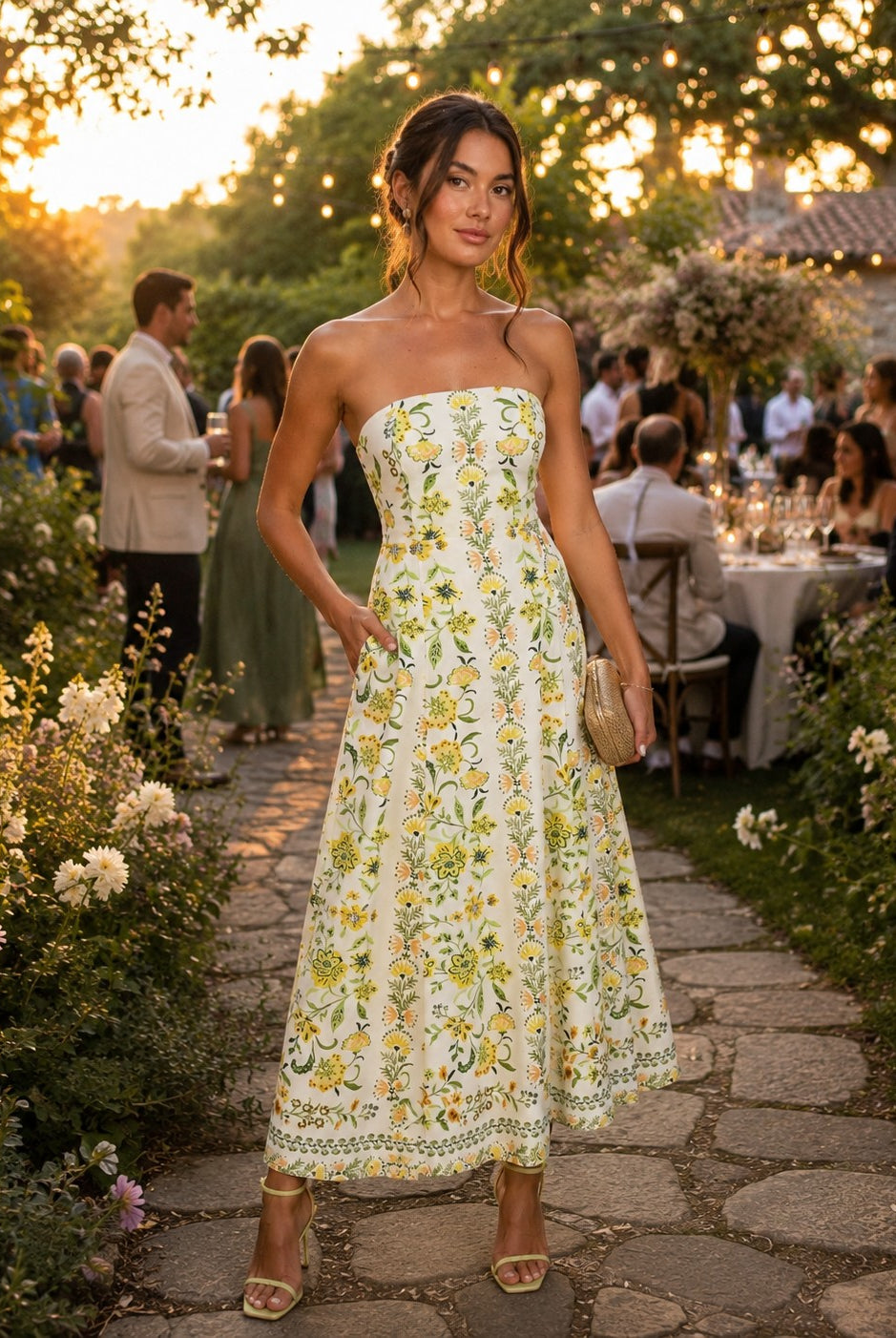 Sadie & Sage Dandelion Dreams Tube Maxi Dress in Citron Multi-Dresses-Sadie & Sage-Deja Nu Boutique, Women's Fashion Boutique in Lampasas, Texas
