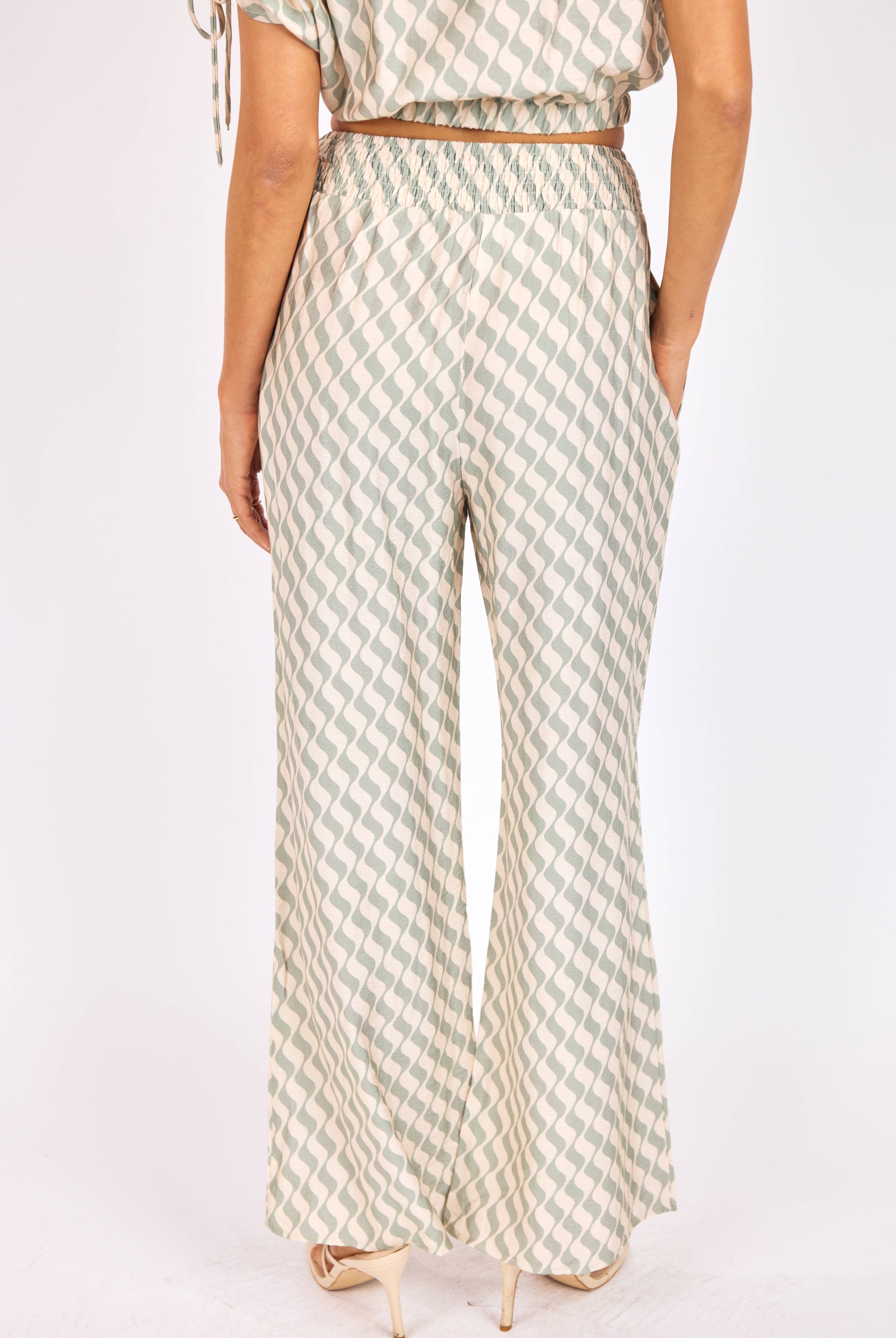 Sadie & Sage Light A Spark Pull on Pant in Sage Cream-Pants-Sadie & Sage-Deja Nu Boutique, Women's Fashion Boutique in Lampasas, Texas