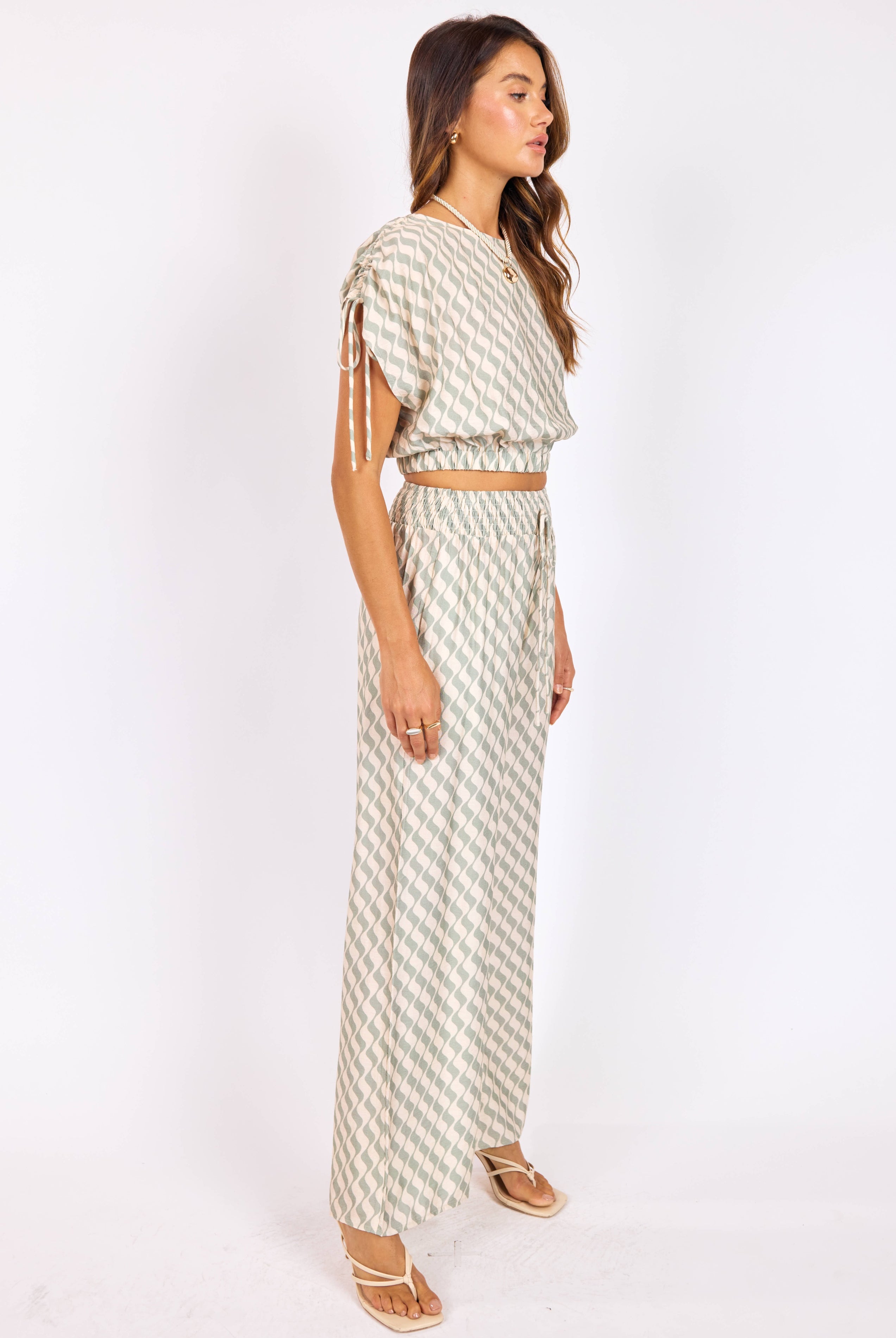 Sadie & Sage Light A Spark Pull on Pant in Sage Cream-Pants-Sadie & Sage-Deja Nu Boutique, Women's Fashion Boutique in Lampasas, Texas