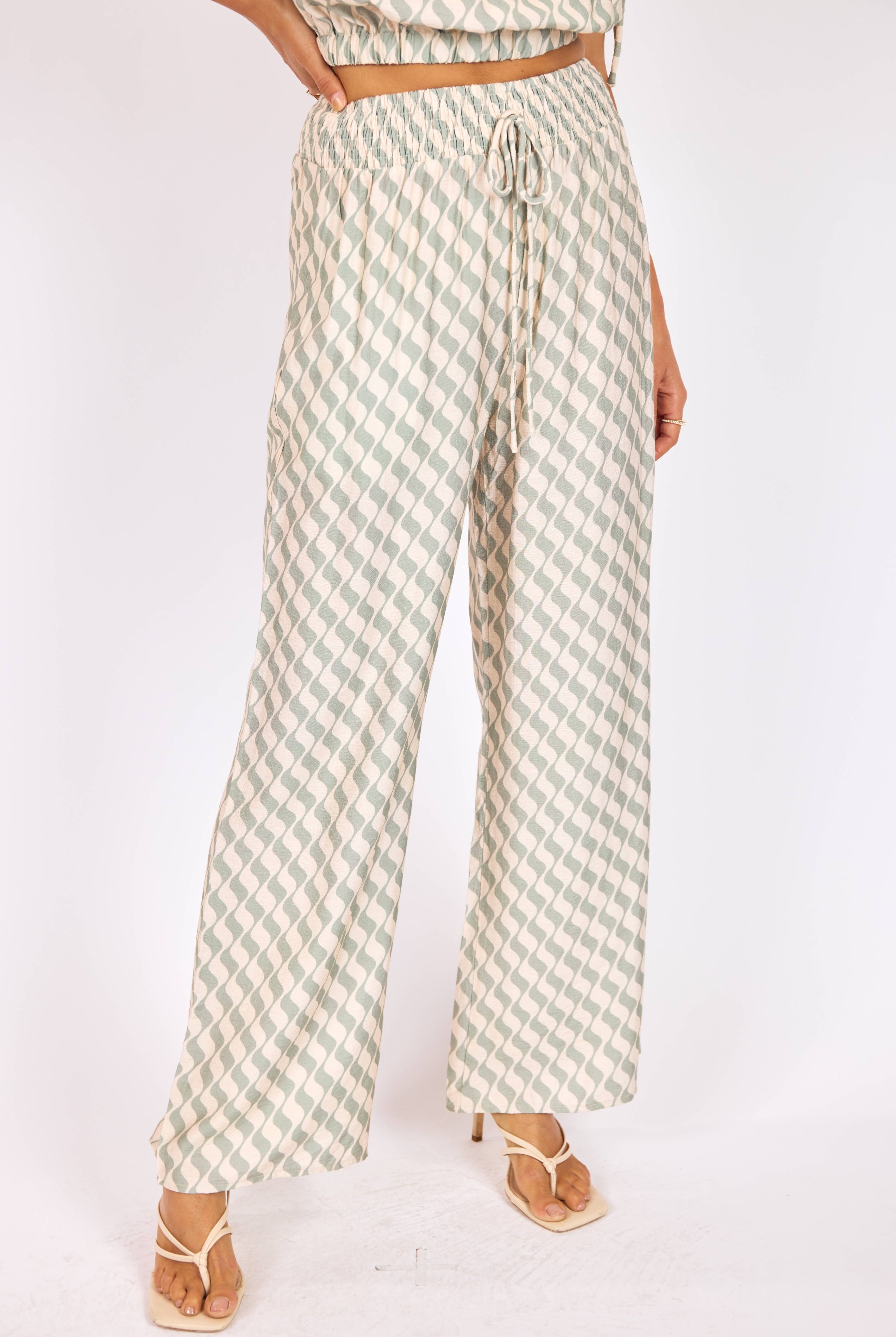 Sadie & Sage Light A Spark Pull on Pant in Sage Cream-Pants-Sadie & Sage-Deja Nu Boutique, Women's Fashion Boutique in Lampasas, Texas
