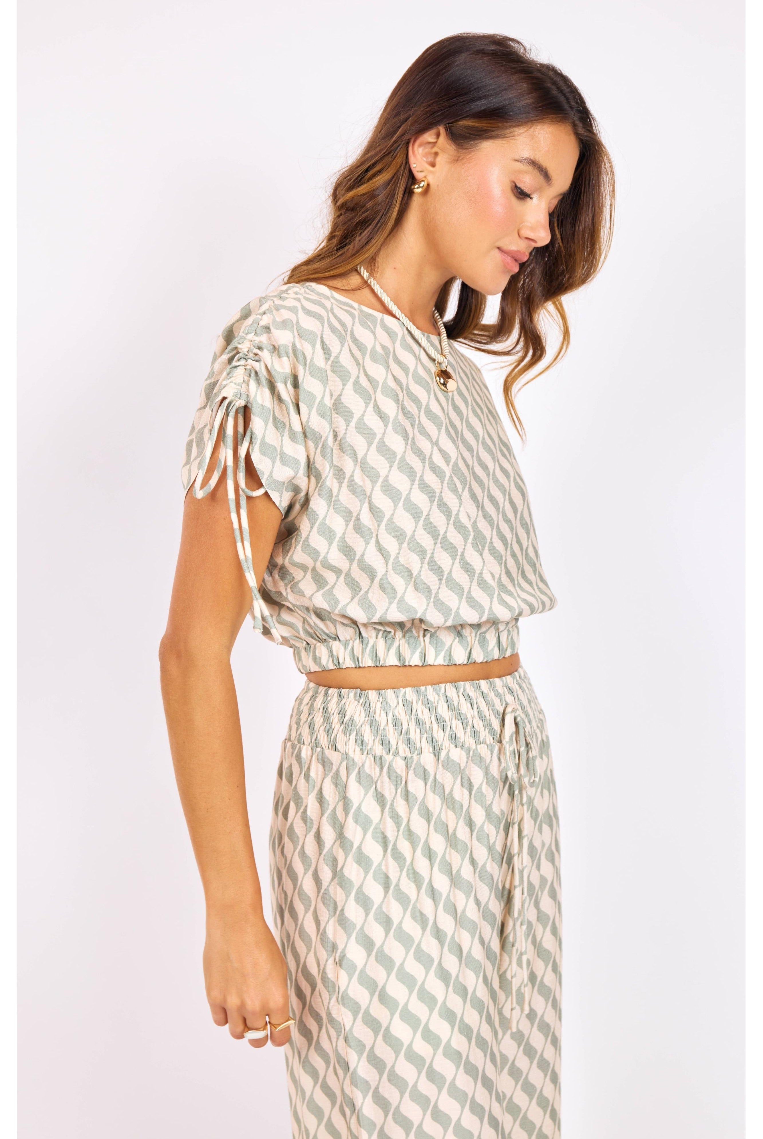 Sadie & Sage Light A Spark Top in Sage Cream-Tops-Sadie & Sage-Deja Nu Boutique, Women's Fashion Boutique in Lampasas, Texas