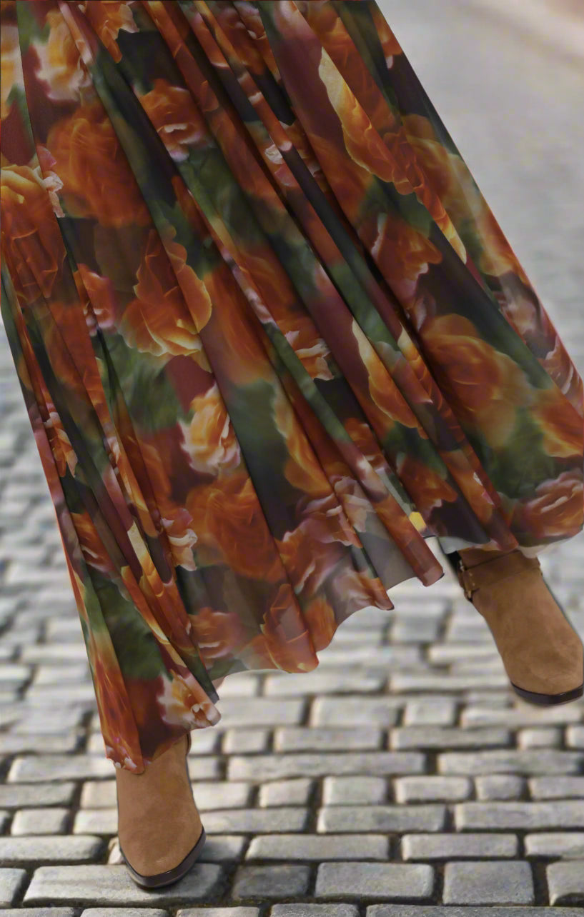 Sage The Label Heart Beats Floral Godet Maxi Dress – Rose Petal Multi-Maxi Dresses-Sage The Label-Deja Nu Boutique, Women's Fashion Boutique in Lampasas, Texas