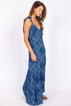 Sage the Label NUCOUNTRY Maxi Dress in Blue Multi-Maxi Dresses-Sage The Label-Deja Nu Boutique, Women's Fashion Boutique in Lampasas, Texas