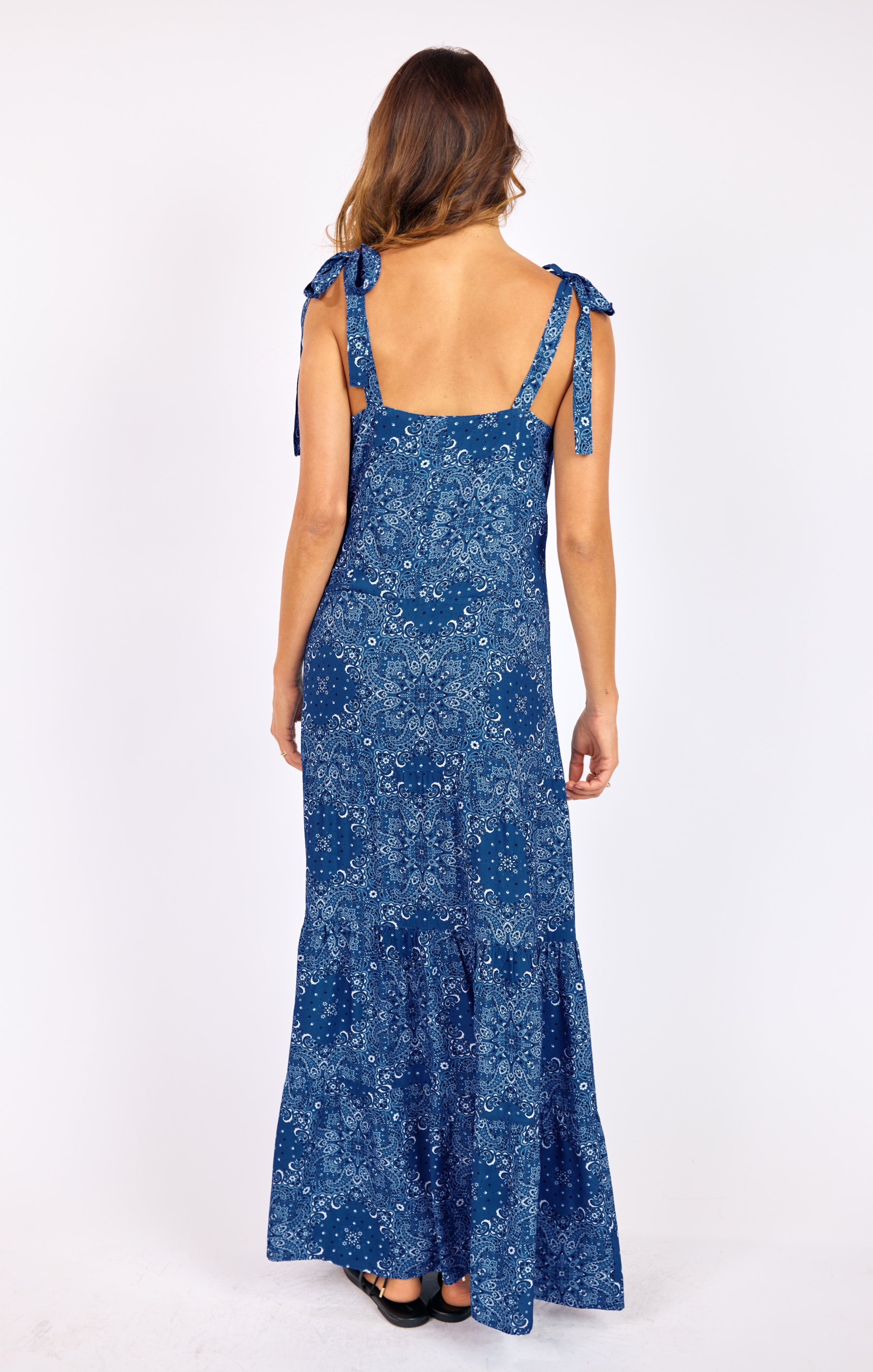 Sage the Label NUCOUNTRY Maxi Dress in Blue Multi-Maxi Dresses-Sage The Label-Deja Nu Boutique, Women's Fashion Boutique in Lampasas, Texas