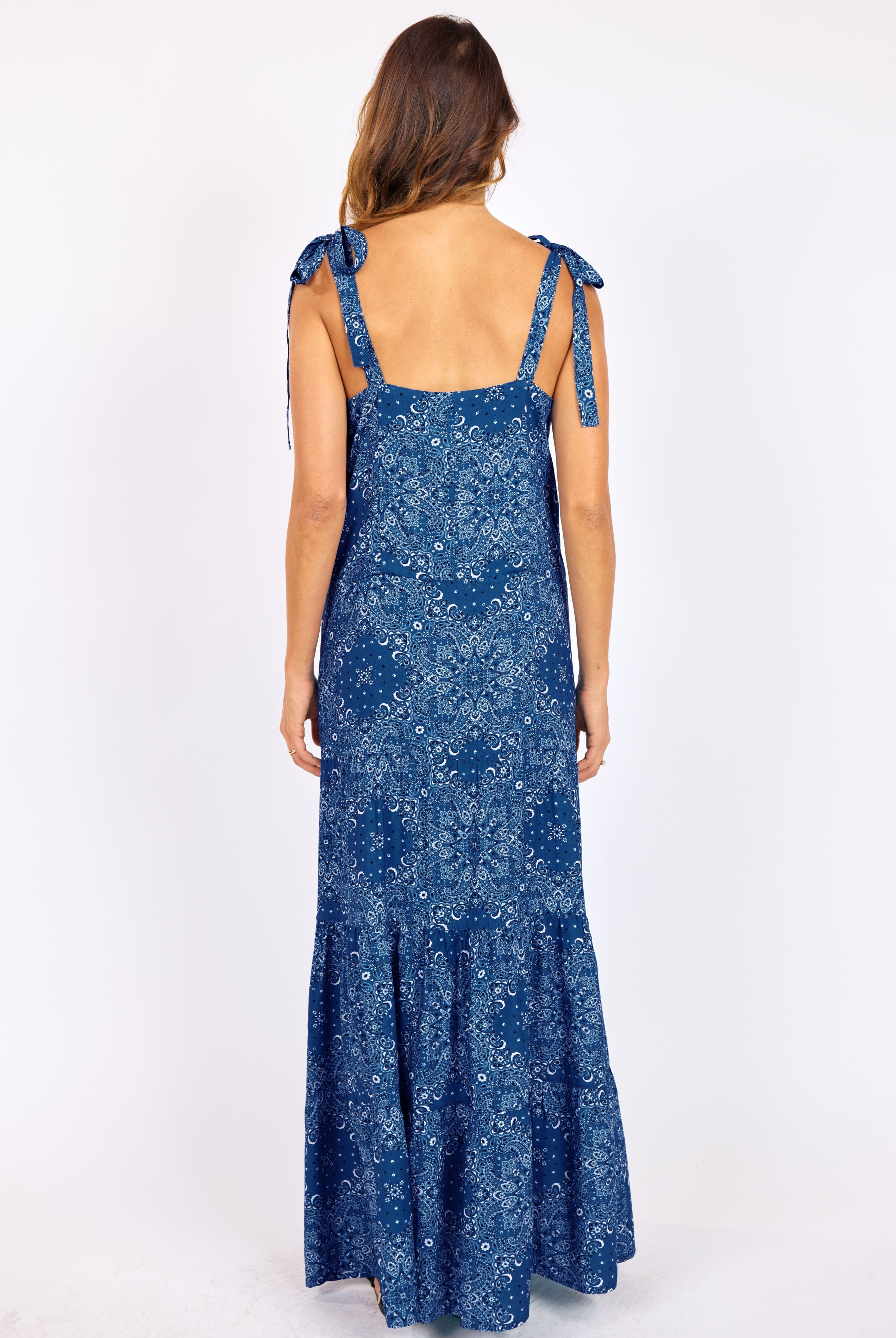 Sage the Label NUCOUNTRY Maxi Dress in Blue Multi-Maxi Dresses-Sage The Label-Deja Nu Boutique, Women's Fashion Boutique in Lampasas, Texas