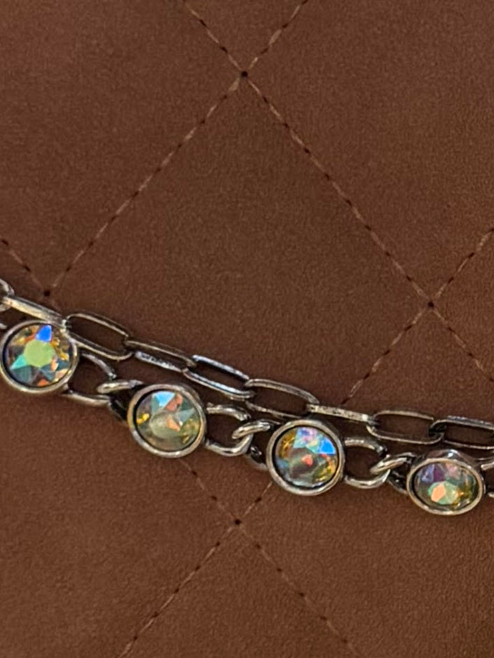 Silver Iridescent Crystal Charm Strap – Sparkle for Bags & Hats-Charm Strap-Deja Nu Tx-Deja Nu Boutique, Women's Fashion Boutique in Lampasas, Texas