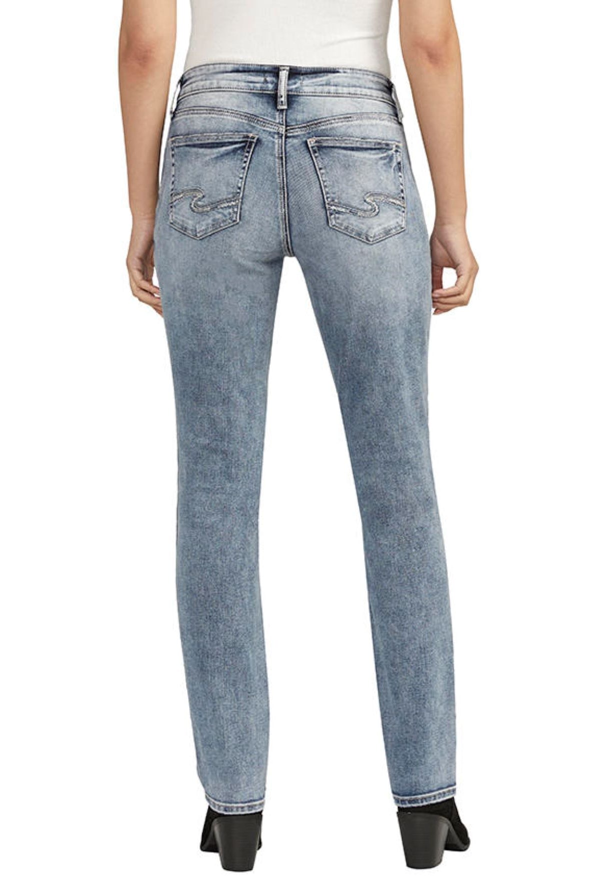 Silver Jeans Comfort Fit Mid Rise Elyse Straight In Indigo-Bottoms-Silver Jeans-Deja Nu Boutique, Women's Fashion Boutique in Lampasas, Texas