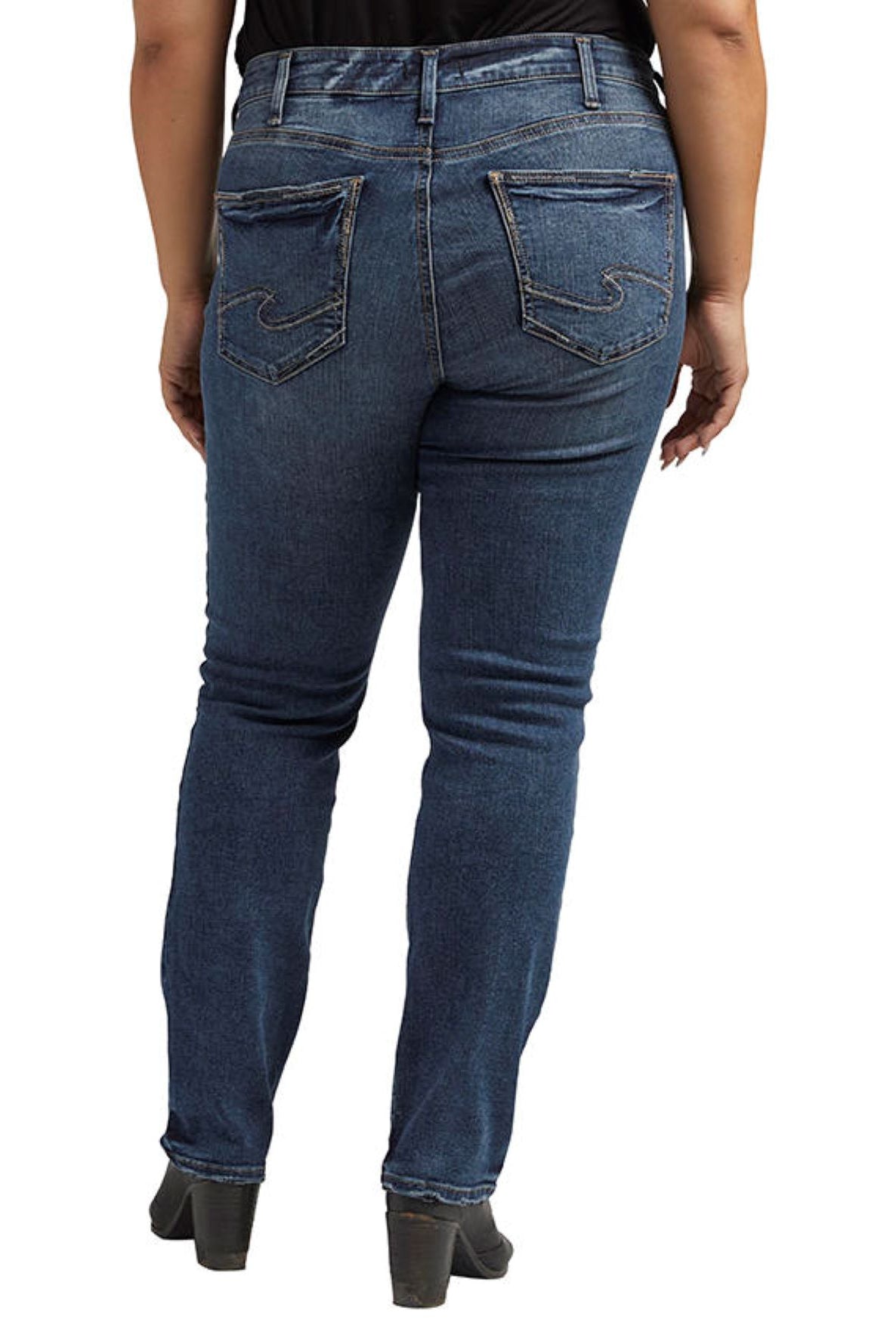 Silver Jeans High Rise Curvy Fit Avery Straight In Indigo 29 Inches Plus-Curvy/Plus Jeans-Silver Jeans-Deja Nu Boutique, Women's Fashion Boutique in Lampasas, Texas