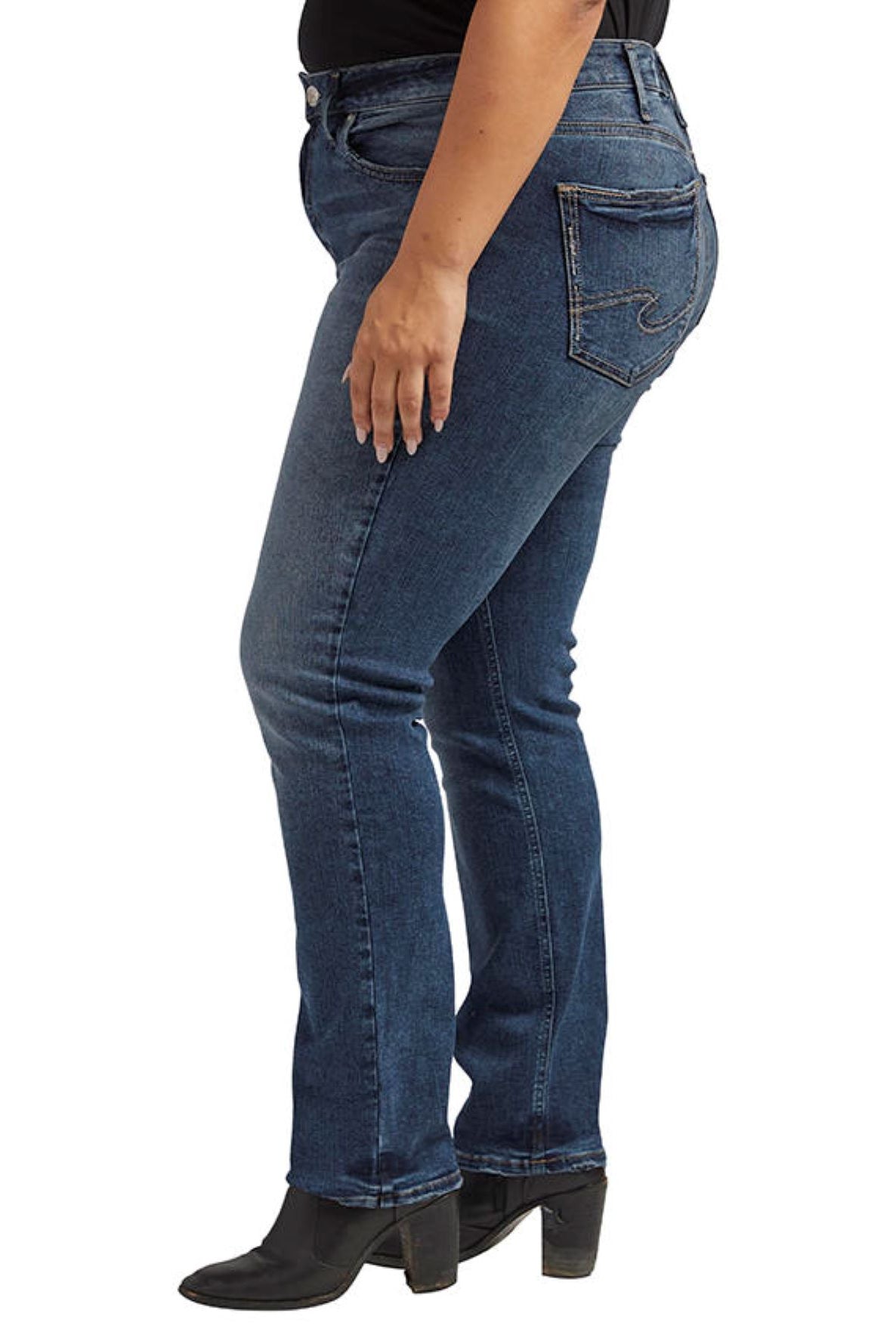 Silver Jeans High Rise Curvy Fit Avery Straight In Indigo 29 Inches Plus-Curvy/Plus Jeans-Silver Jeans-Deja Nu Boutique, Women's Fashion Boutique in Lampasas, Texas