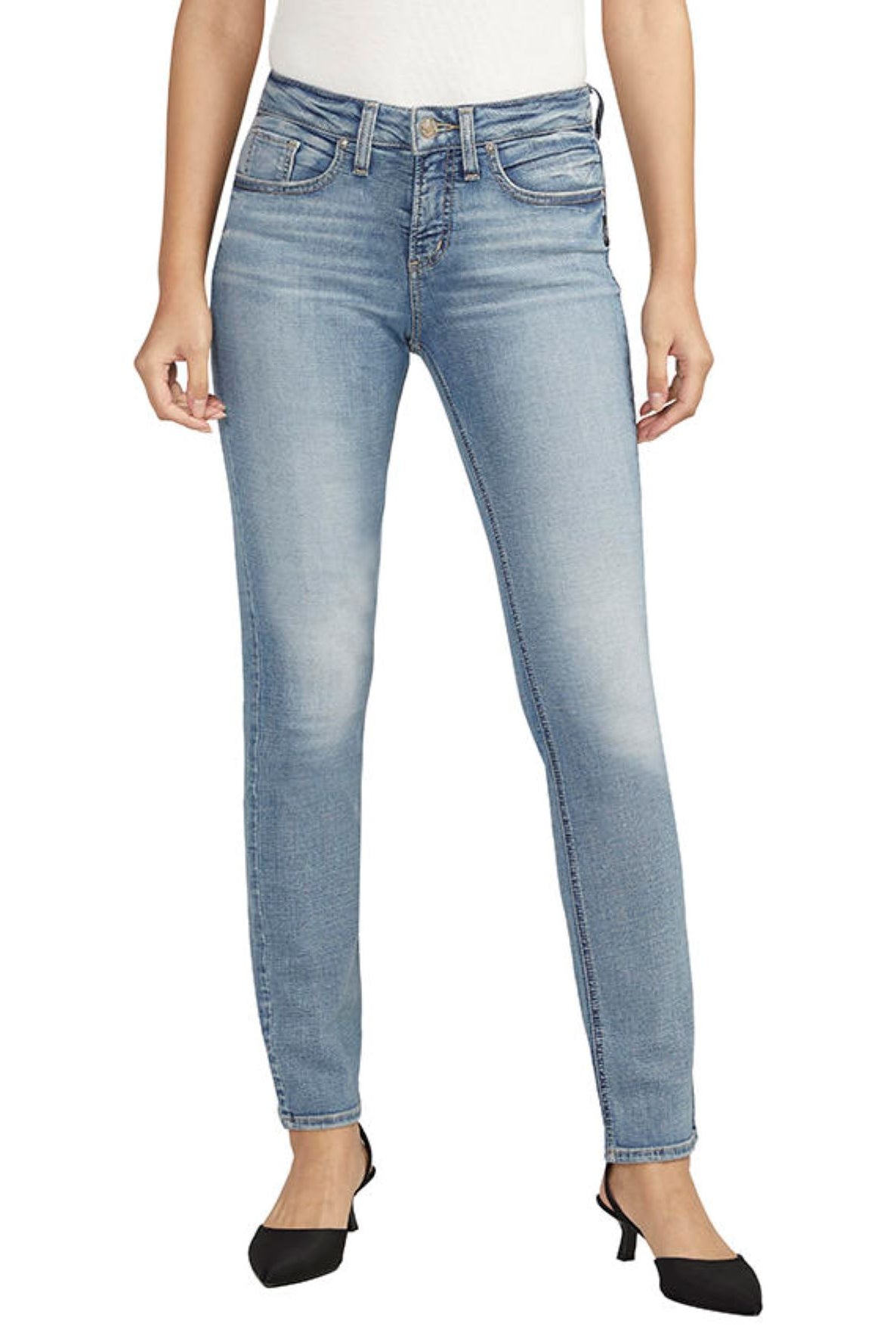 Silver Jeans Mid Rise Curvy Fit Suki Straight In Indigo-Jeans-Silver Jeans-Deja Nu Boutique, Women's Fashion Boutique in Lampasas, Texas