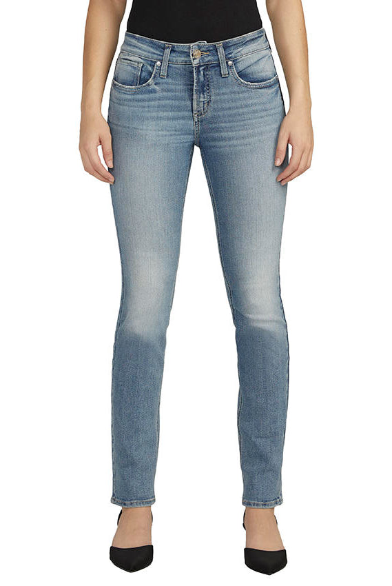 Silver Jeans Mid Rise Curvy Fit Suki Straight In Indigo-Jeans-Silver Jeans-Deja Nu Boutique, Women's Fashion Boutique in Lampasas, Texas