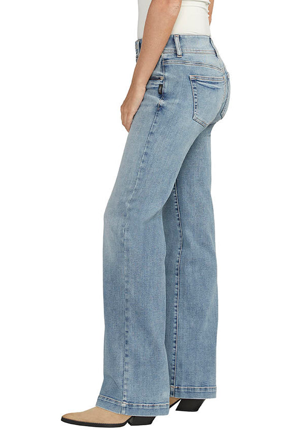 Silver Jeans Mid Rise Curvy Fit Suki Trouser In Indigo 33”-Jeans-Silver Jeans-Deja Nu Boutique, Women's Fashion Boutique in Lampasas, Texas