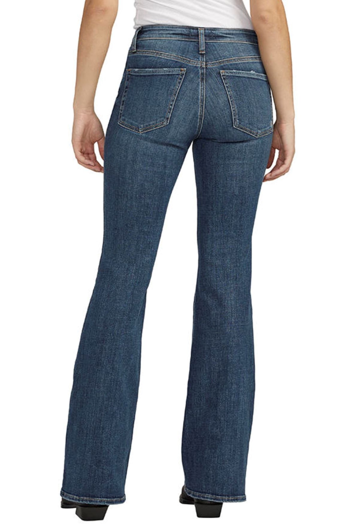 Silver Jeans Mid Rise Slim Fit Most Wanted Flare In Indigo 33 Inches-Jeans-Silver Jeans-Deja Nu Boutique, Women's Fashion Boutique in Lampasas, Texas