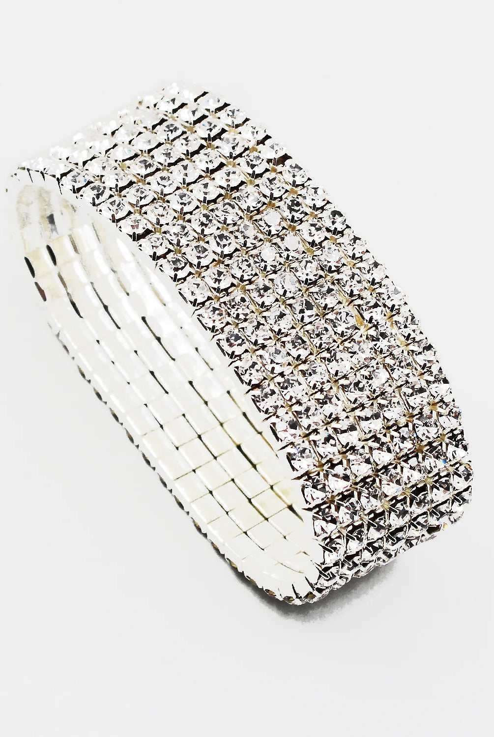 Silver Rhinestone Stretch Bracelet-Bracelets-Deja Nu Tx-Deja Nu Boutique, Women's Fashion Boutique in Lampasas, Texas