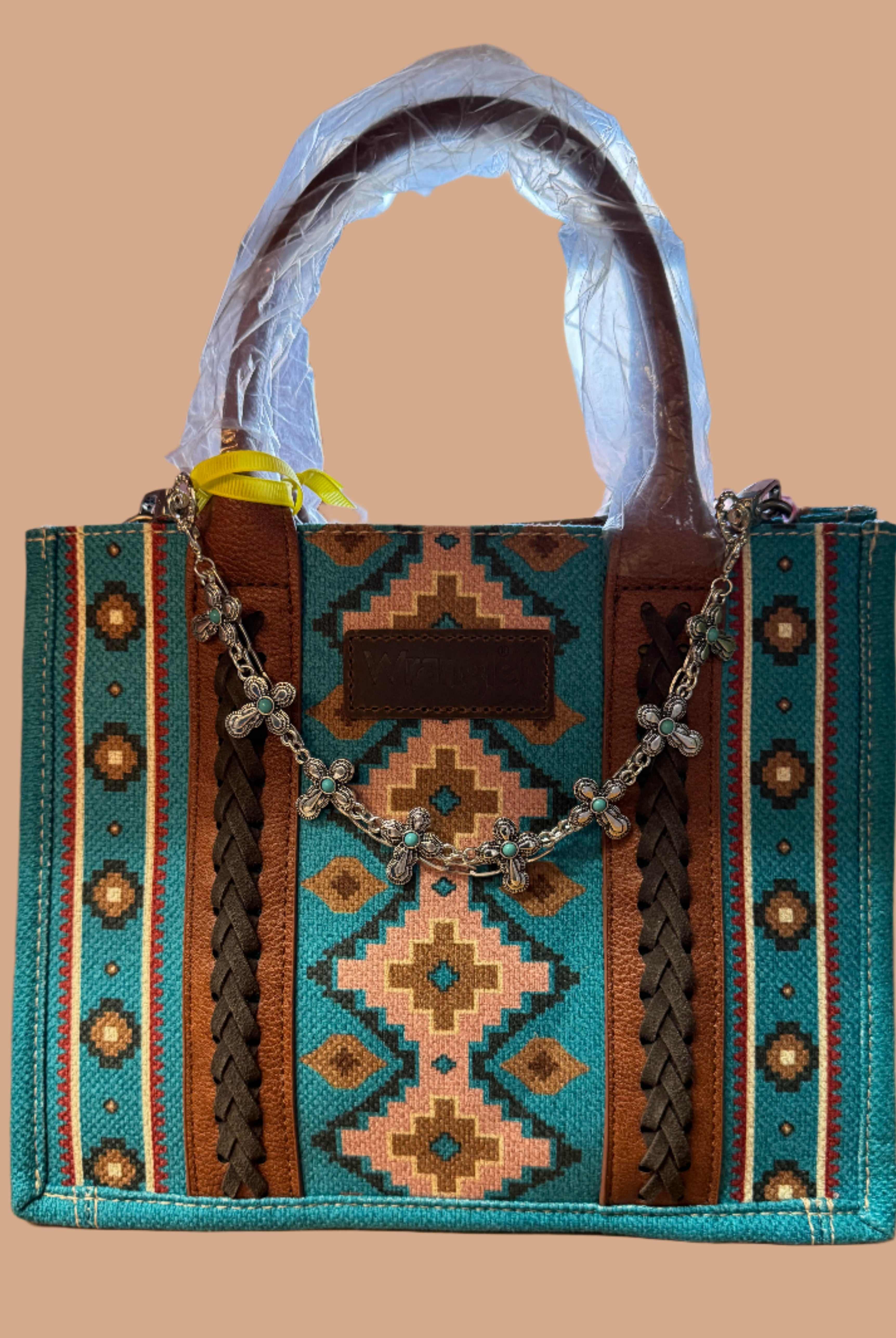 Silver Cross Charm Strap with Turquoise Accents – Versatile Accessory-Charm Strap-Deja Nu Tx-Deja Nu Boutique, Women's Fashion Boutique in Lampasas, Texas