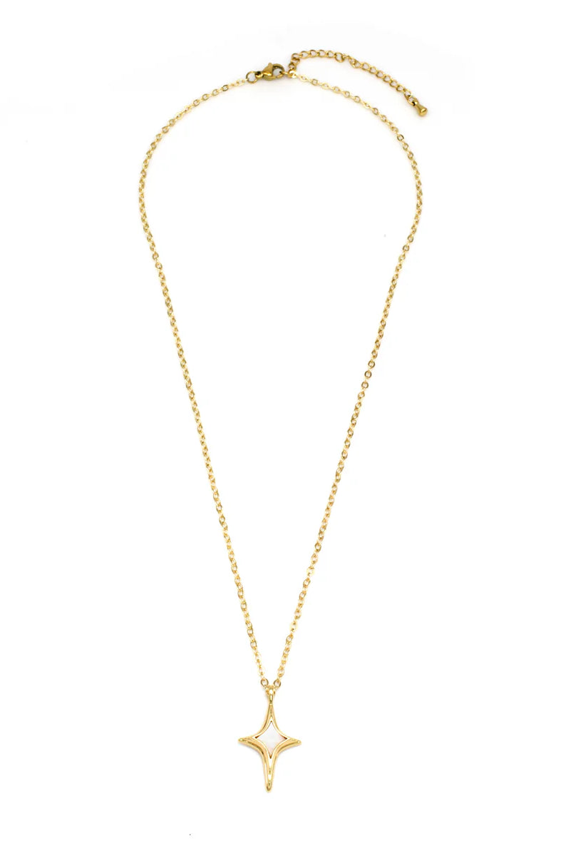 Simply Jewels Dainty North Star Pendant Necklace in Gold-Necklaces-Simply Jewels-Deja Nu Boutique, Women's Fashion Boutique in Lampasas, Texas