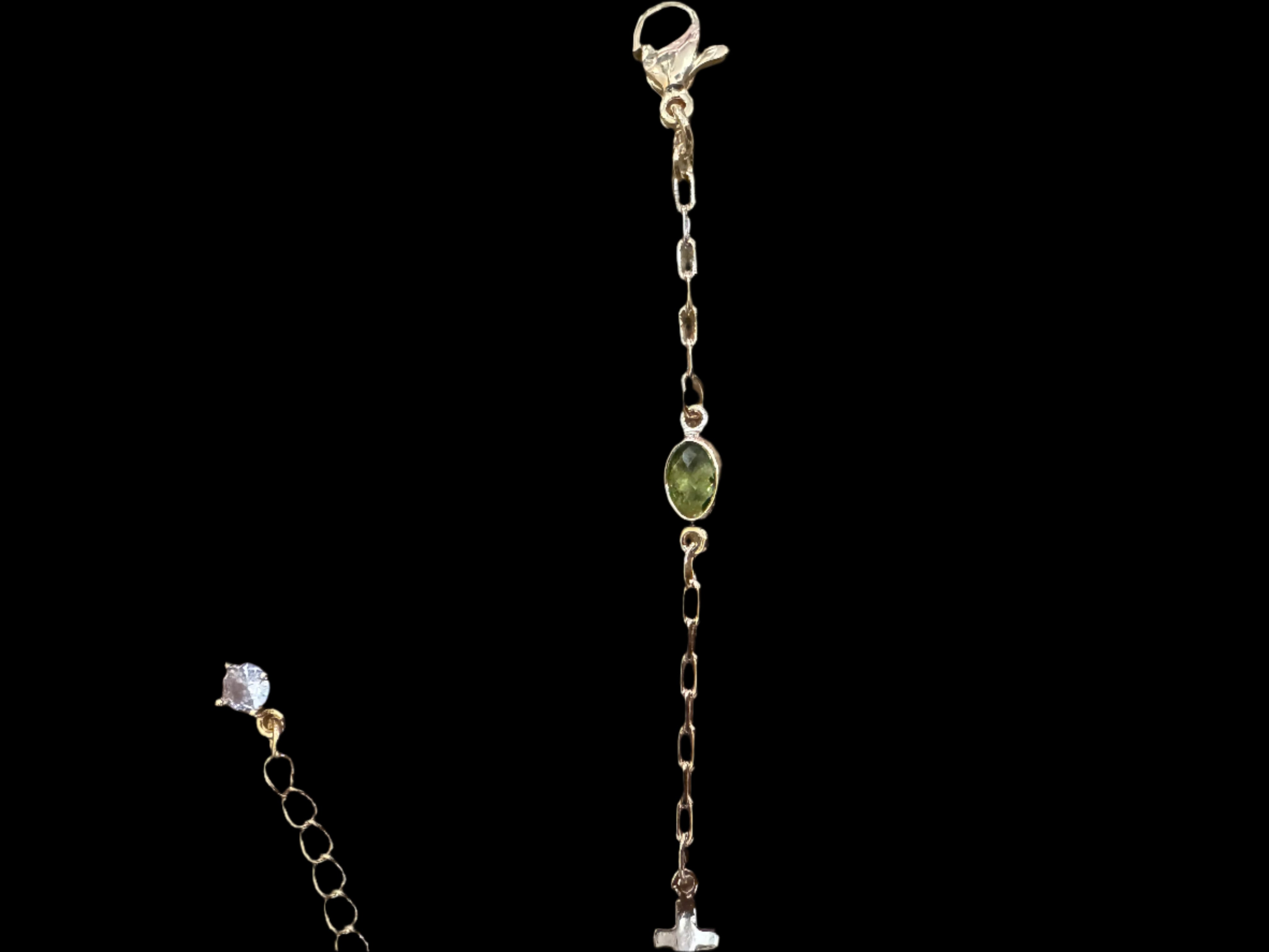 Simply Jewels Handmade Gold Cross Bracelet with Multi-Color CZ Charms-Bracelets-Simply Jewels-Deja Nu Boutique, Women's Fashion Boutique in Lampasas, Texas