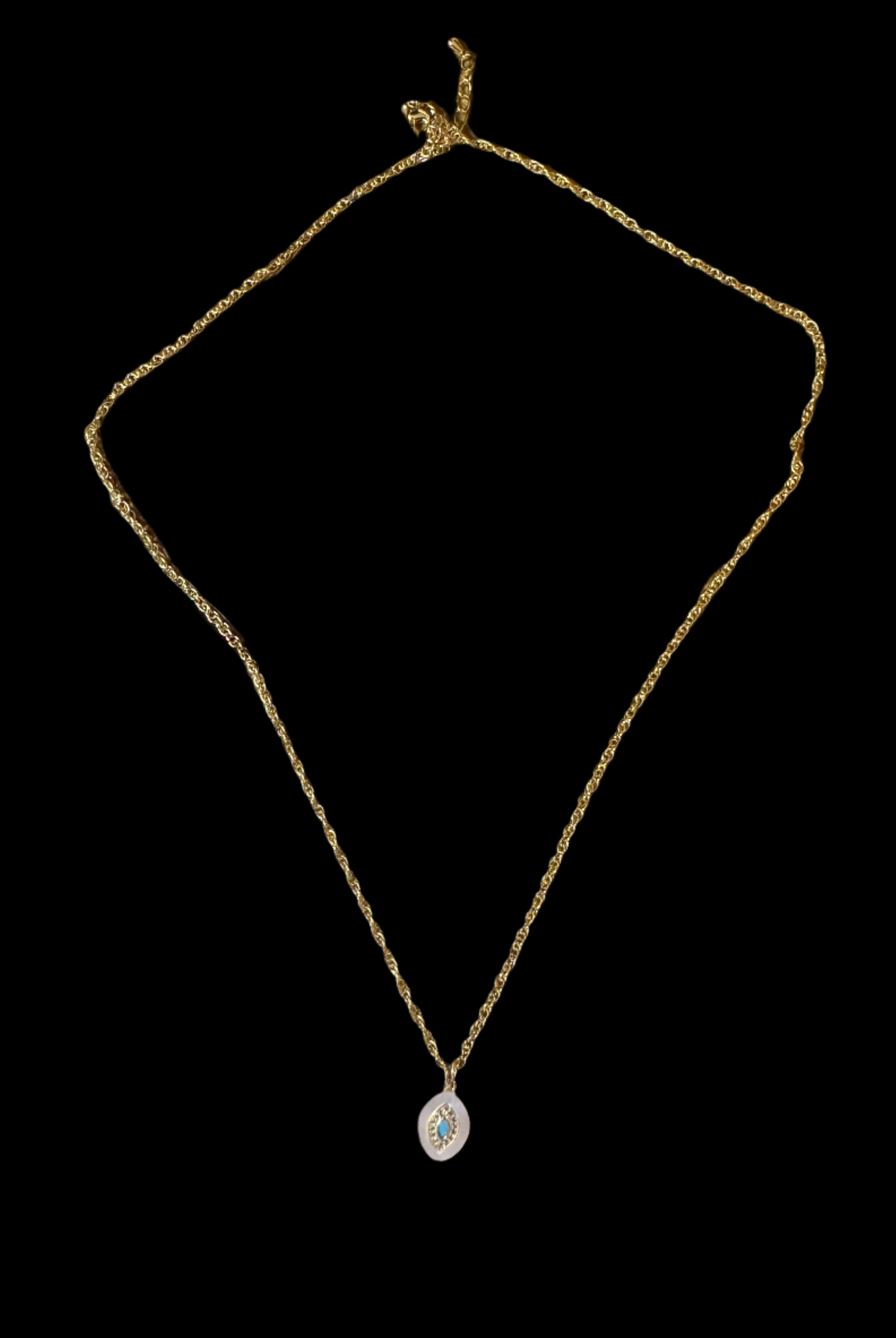 Simply Jewels Mother of Pearl Emerald Pendant Necklace – 18K Gold Plated-Necklaces-Simply Jewels-Deja Nu Boutique, Women's Fashion Boutique in Lampasas, Texas