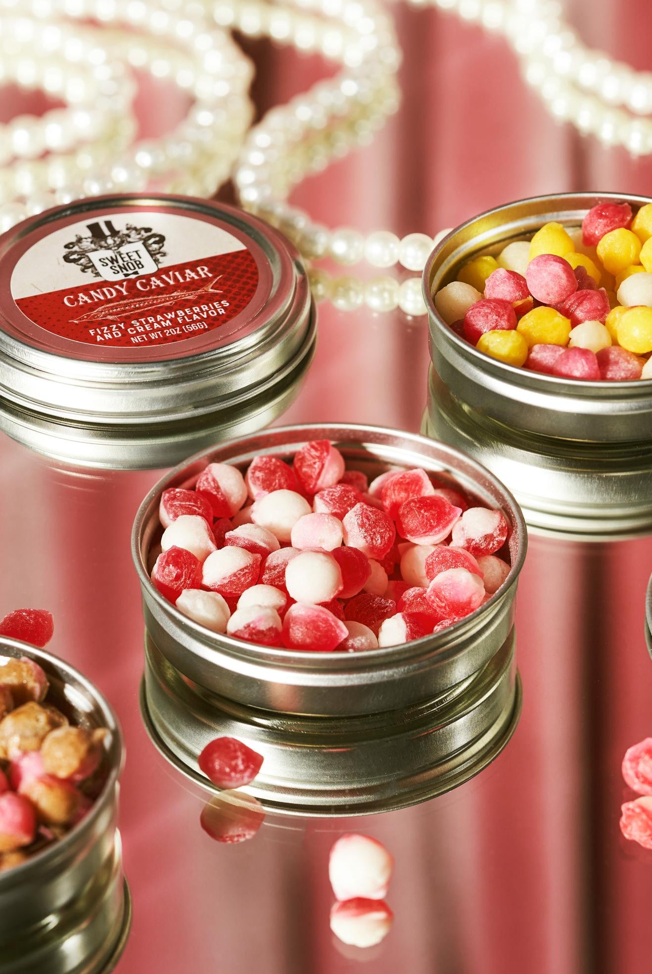 Sweet Snob Candy Caviar Strawberry & Cream Tin, 2oz-candy-Sweet Snob-Deja Nu Boutique, Women's Fashion Boutique in Lampasas, Texas