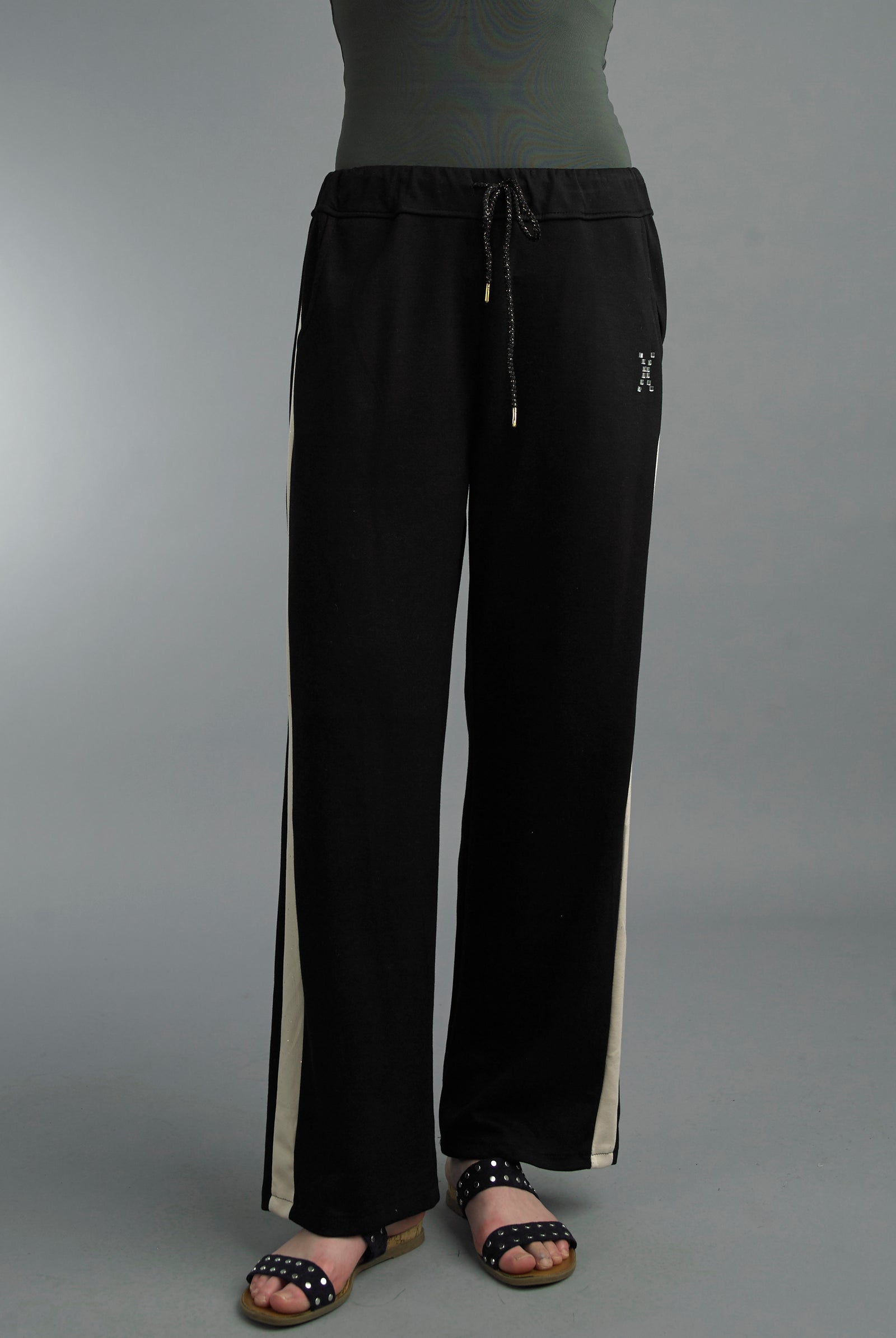 Tempo Paris Black Sparkle Stripe Pant-Bottoms-Tempo Paris-Deja Nu Boutique, Women's Fashion Boutique in Lampasas, Texas