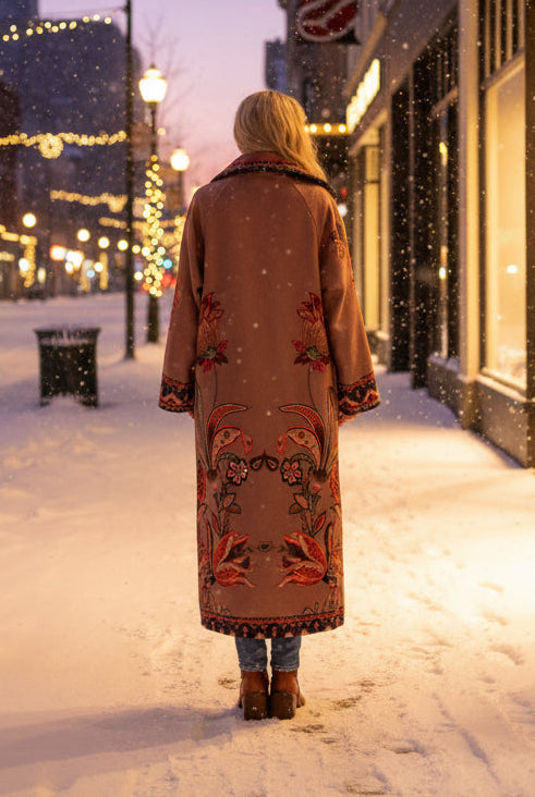 Tempo Paris Boho Embroidered Jacquard Coat-Coat-Tempo Paris-Deja Nu Boutique, Women's Fashion Boutique in Lampasas, Texas