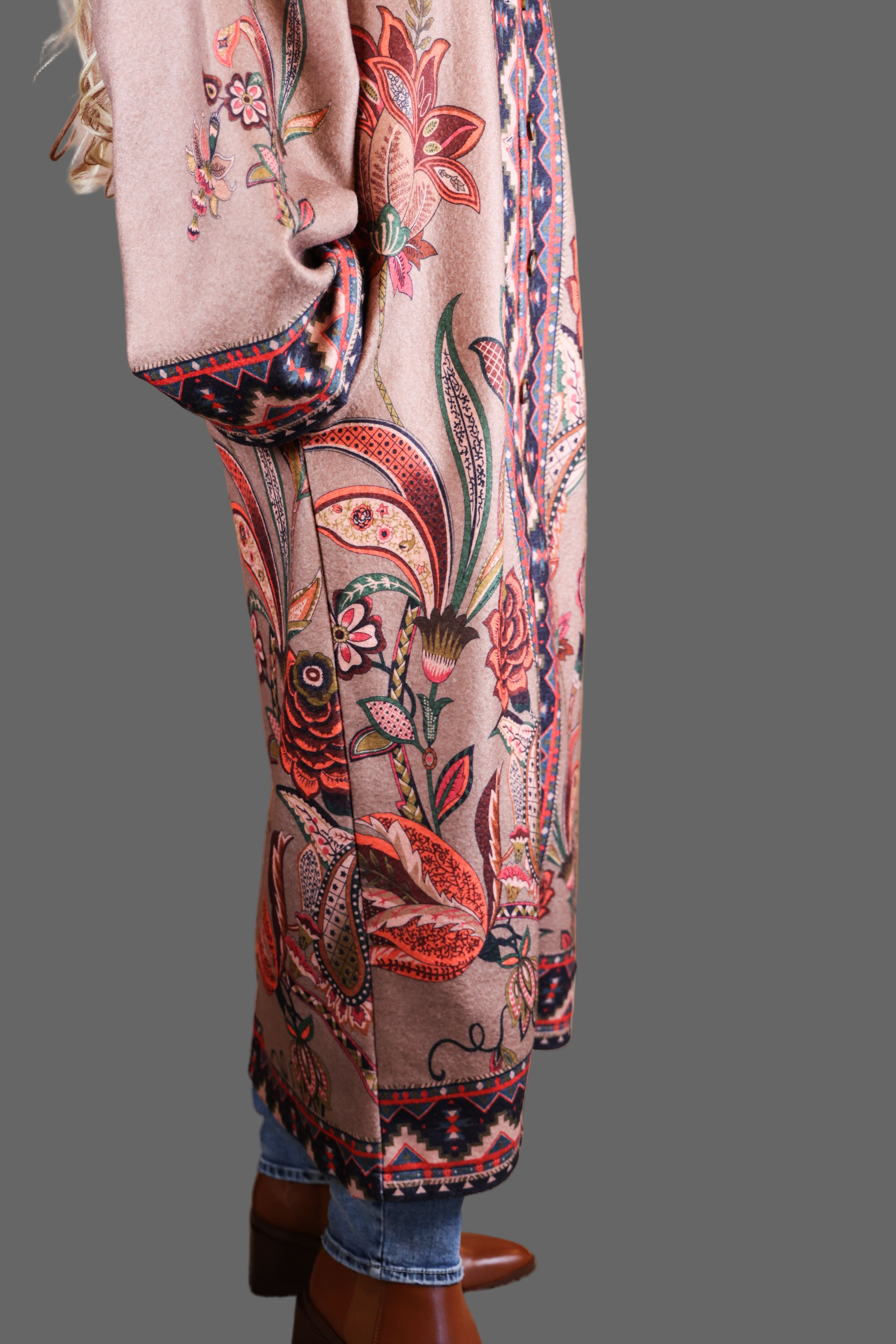 Tempo Paris Boho Embroidered Jacquard Coat-Coat-Tempo Paris-Deja Nu Boutique, Women's Fashion Boutique in Lampasas, Texas