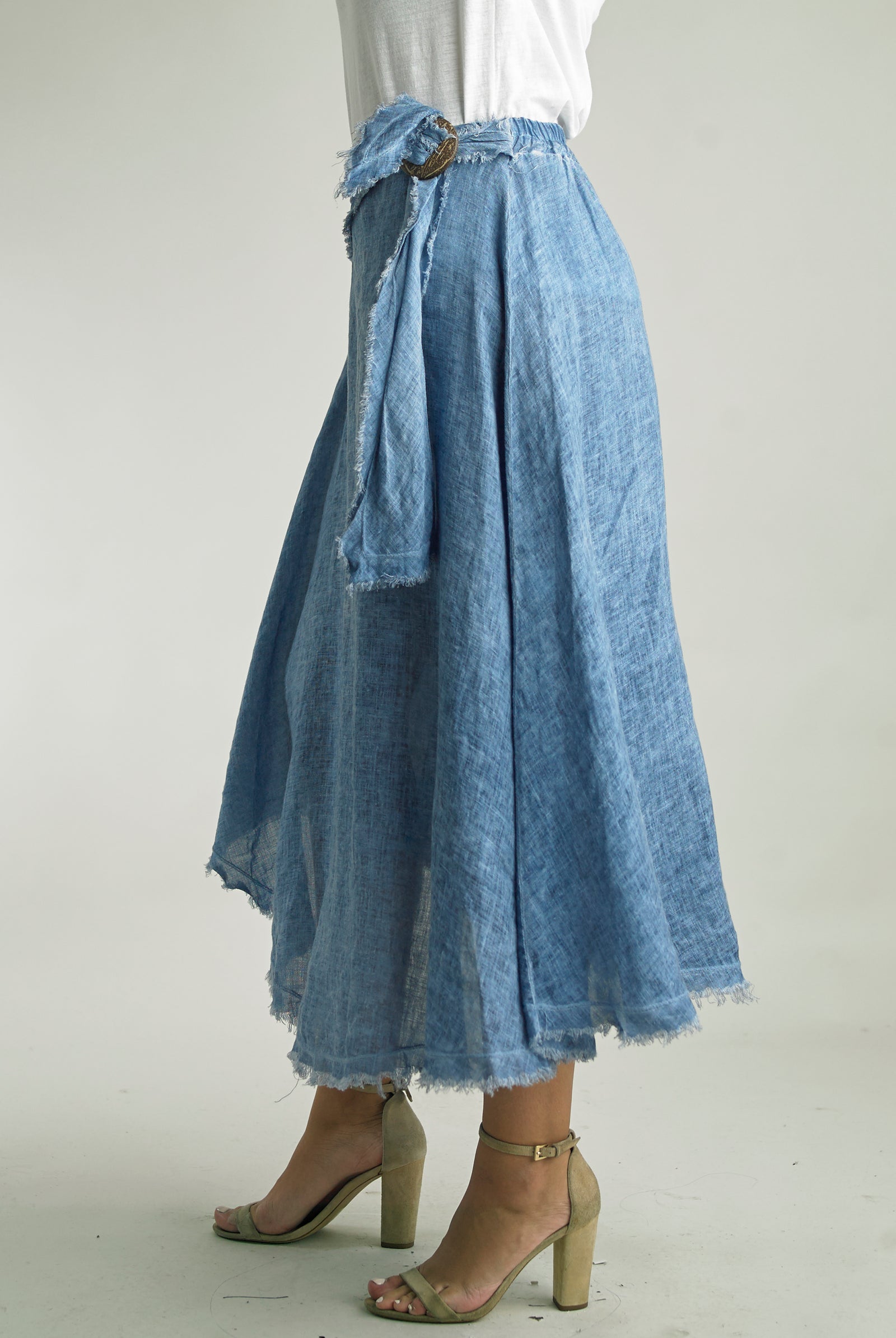 Tempo Paris Washable Linen Skirt – Effortless & Chic Style-Skirts-Tempo Paris-Deja Nu Boutique, Women's Fashion Boutique in Lampasas, Texas