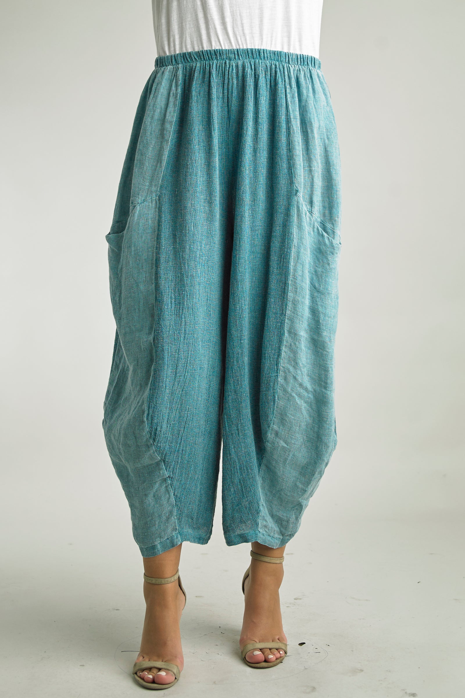 Tempo Paris Barrel Leg Linen Pants – Chic and Effortless-Pants-Tempo Paris-Deja Nu Boutique, Women's Fashion Boutique in Lampasas, Texas