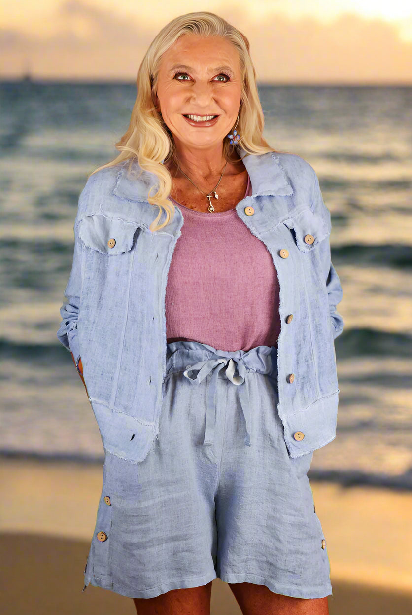 Tempo Paris Linen Shorts – Lightweight & Chic Summer Essential-Shorts-Tempo Paris-Deja Nu Boutique, Women's Fashion Boutique in Lampasas, Texas