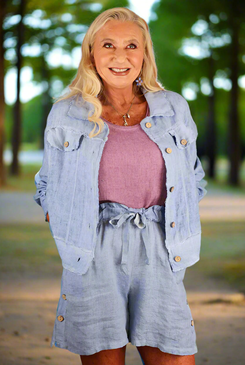 Tempo Paris Washable Linen Jacket – Chic & Effortless Layering-Jackets-Tempo Paris-Deja Nu Boutique, Women's Fashion Boutique in Lampasas, Texas