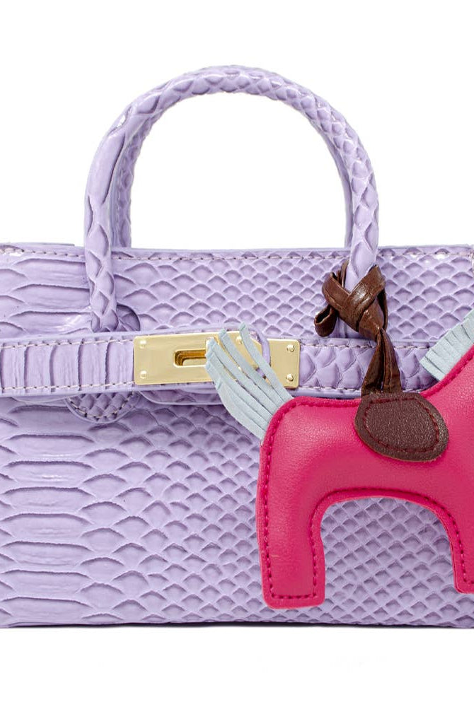 Tiny Treats and ZOMI GEMS Crocodile Pony Handbag in Lavender-Kids Handbag-Tiny Treats and ZOMI GEMS-Deja Nu Boutique, Women's Fashion Boutique in Lampasas, Texas