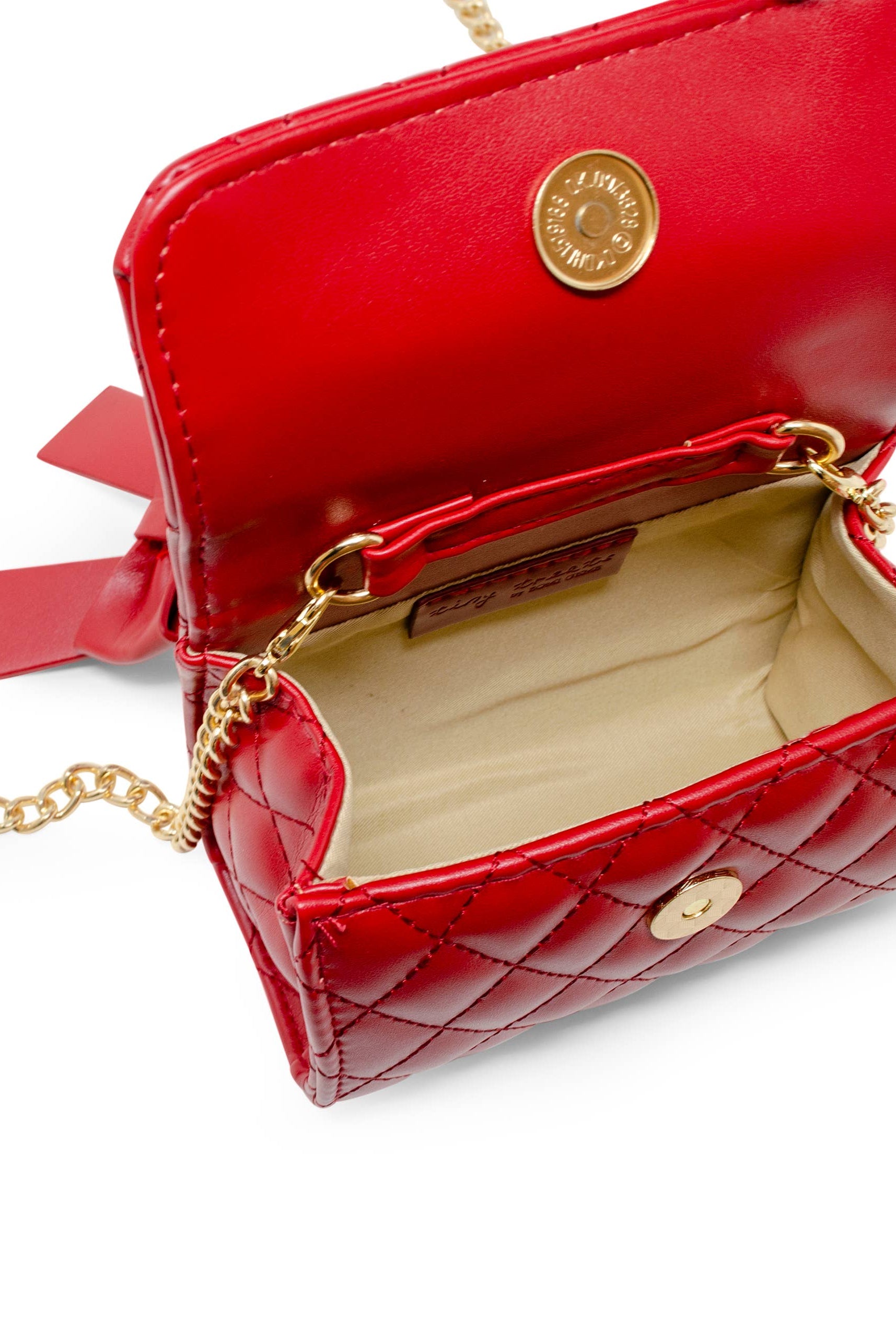 Tiny Treats and ZOMI GEMS Red Quilted Pearl Handle Bow Ribbon Handbag-Kids Handbag-Tiny Treats and ZOMI GEMS-Deja Nu Boutique, Women's Fashion Boutique in Lampasas, Texas