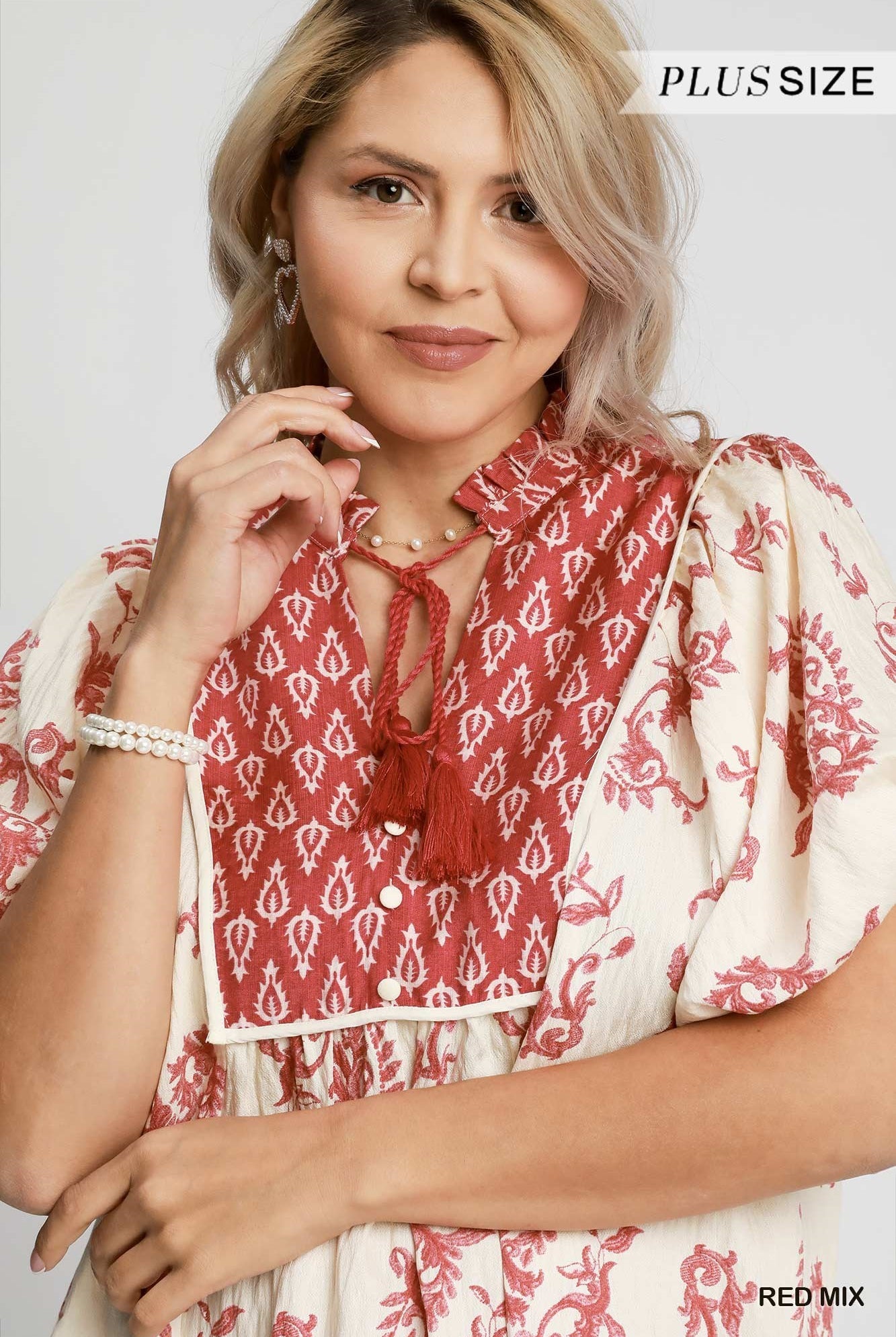 Umgee Mixed Paisley Print Midi Dress Plus – Effortless Boho Style-Midi Dresses-Umgee-Deja Nu Boutique, Women's Fashion Boutique in Lampasas, Texas