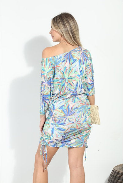 Veronica M Leighton Shirred Stretch Tunic Dress-Short Dresses-Veronica M-Deja Nu Boutique, Women's Fashion Boutique in Lampasas, Texas