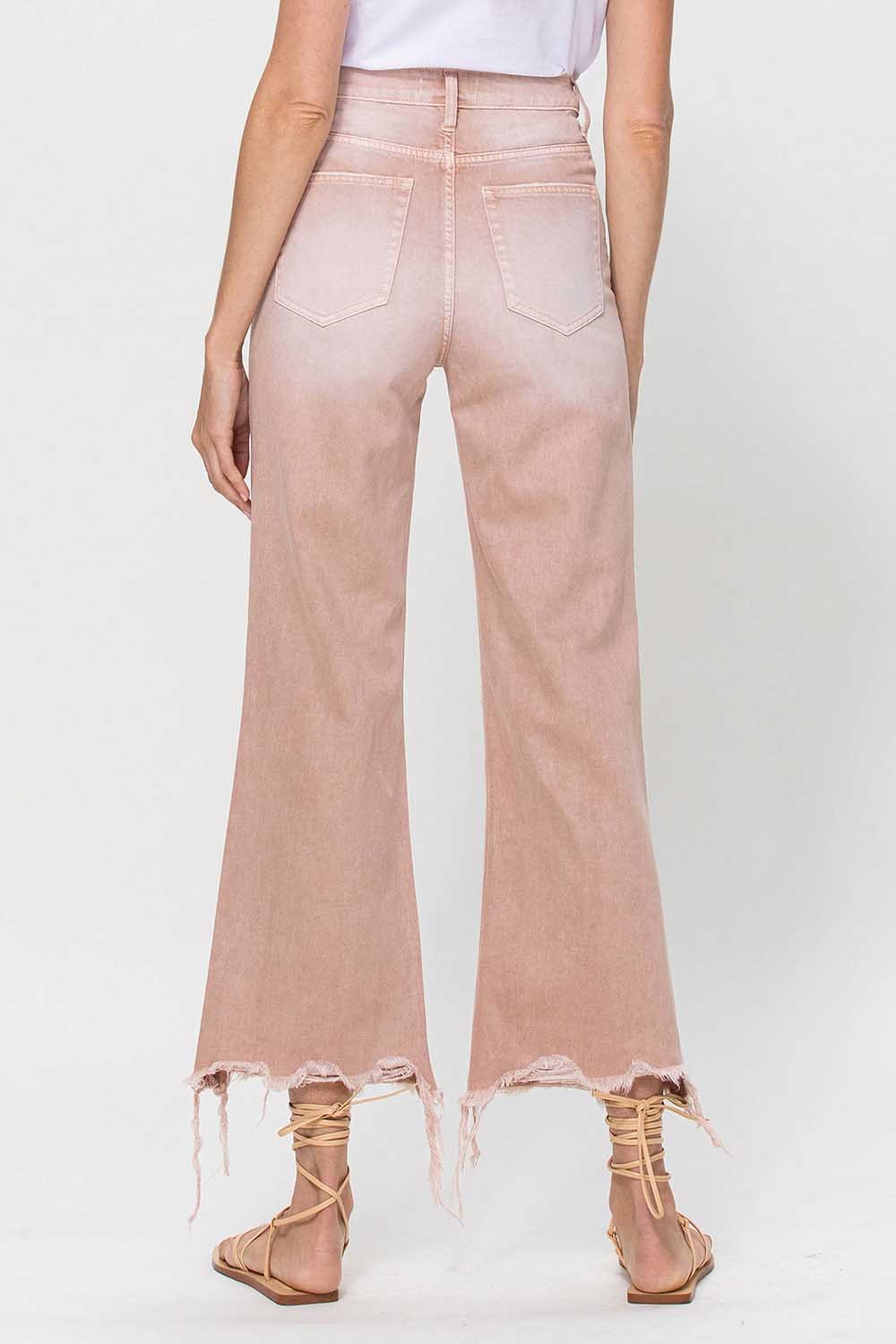 Vervet by Flying Monkey 90's Vintage Super High Rise Crop Deconstructed Flare Jeans In July Song-Jeans-Vervet by Flying Monkey-Deja Nu Boutique, Women's Fashion Boutique in Lampasas, Texas