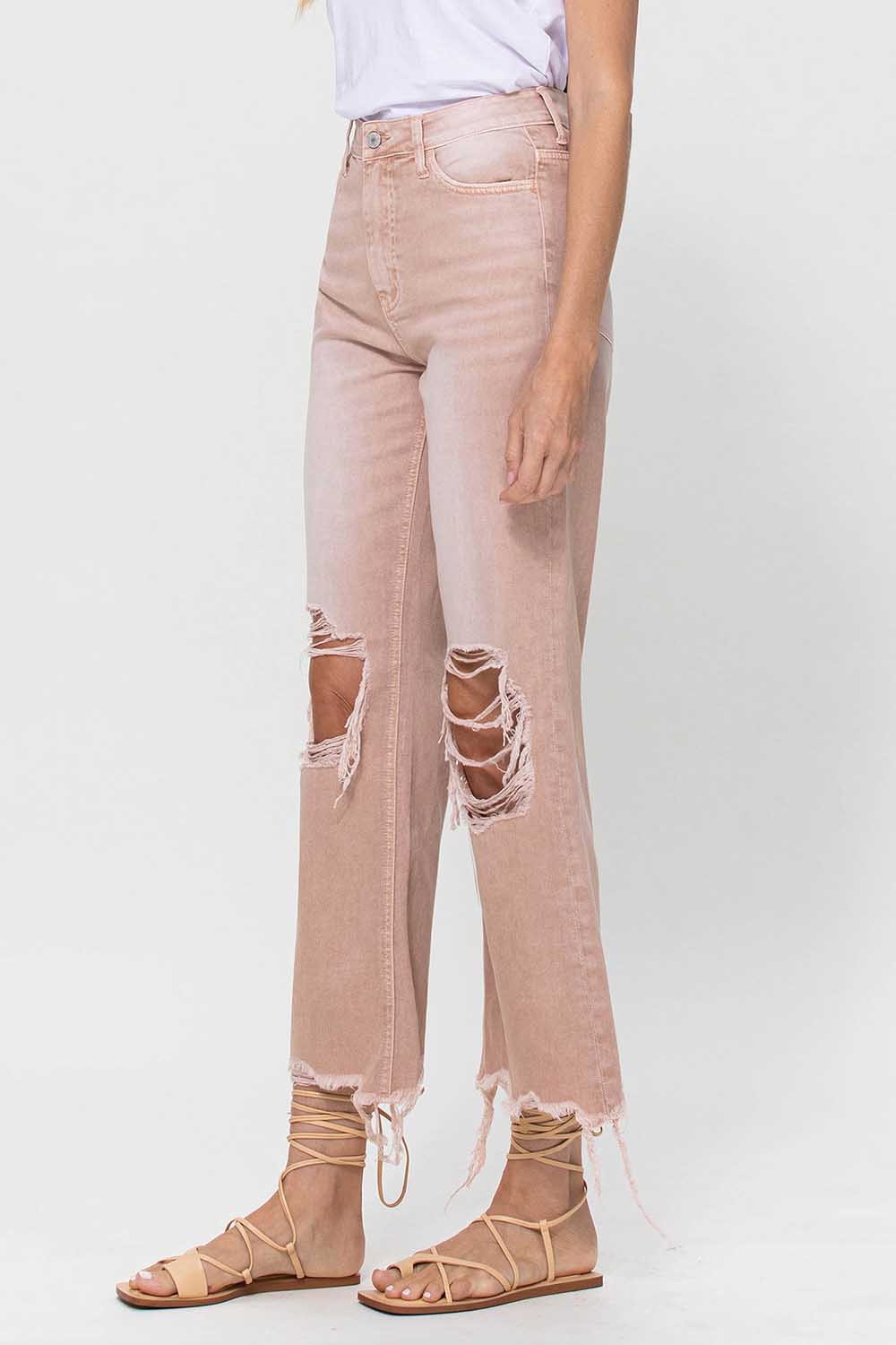 Vervet by Flying Monkey 90's Vintage Super High Rise Crop Deconstructed Flare Jeans In July Song-Jeans-Vervet by Flying Monkey-Deja Nu Boutique, Women's Fashion Boutique in Lampasas, Texas