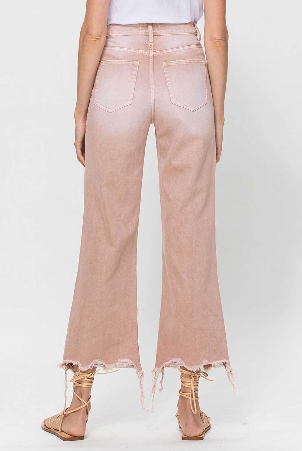 Vervet by Flying Monkey 90's Vintage Super High Rise Crop Deconstructed Flare Jeans In July Song-Jeans-Vervet by Flying Monkey-Deja Nu Boutique, Women's Fashion Boutique in Lampasas, Texas