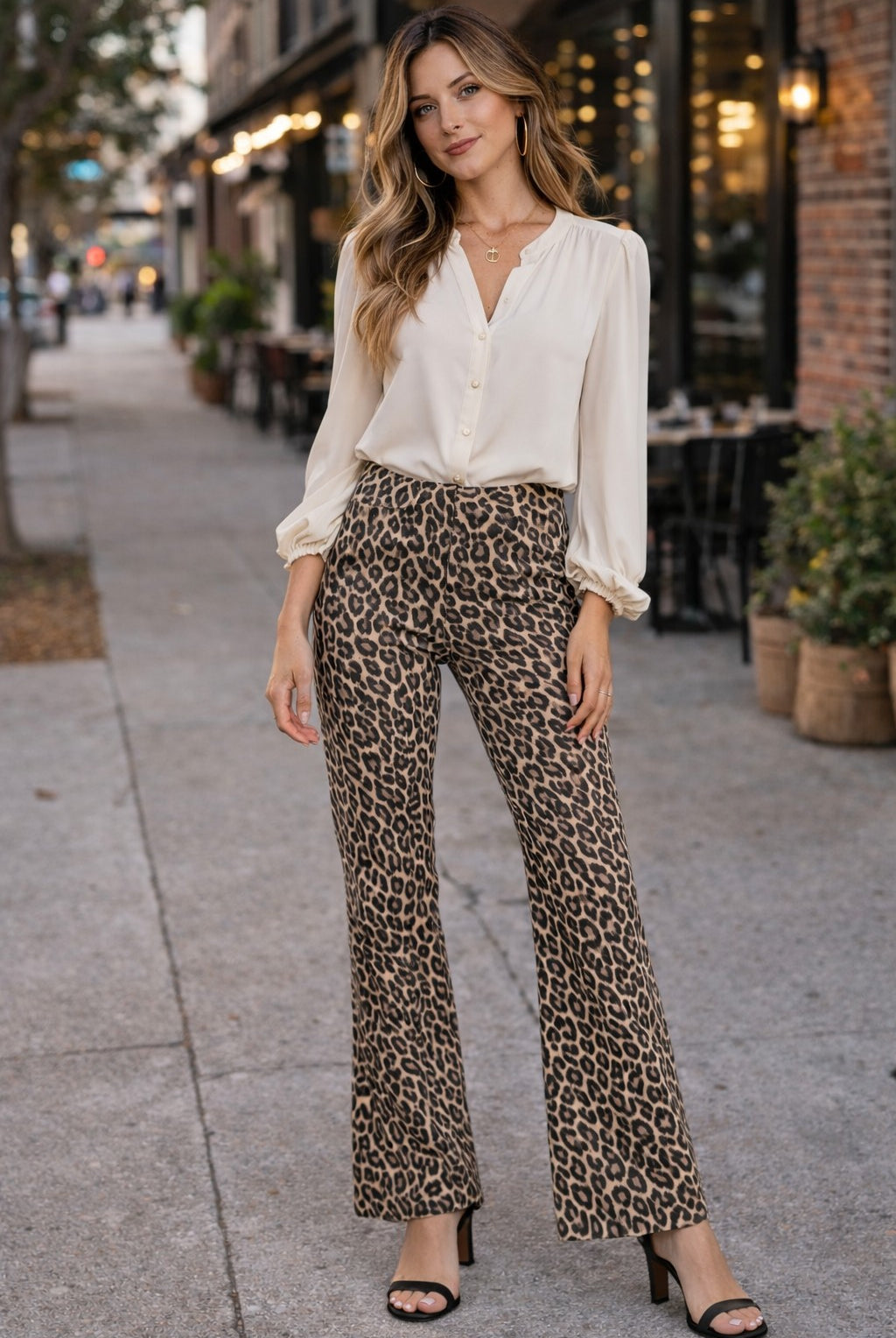 Vervet by Flying Monkey High Rise Leopard Print Vintage Flare Jeans-Jeans-Vervet by Flying Monkey-Deja Nu Boutique, Women's Fashion Boutique in Lampasas, Texas