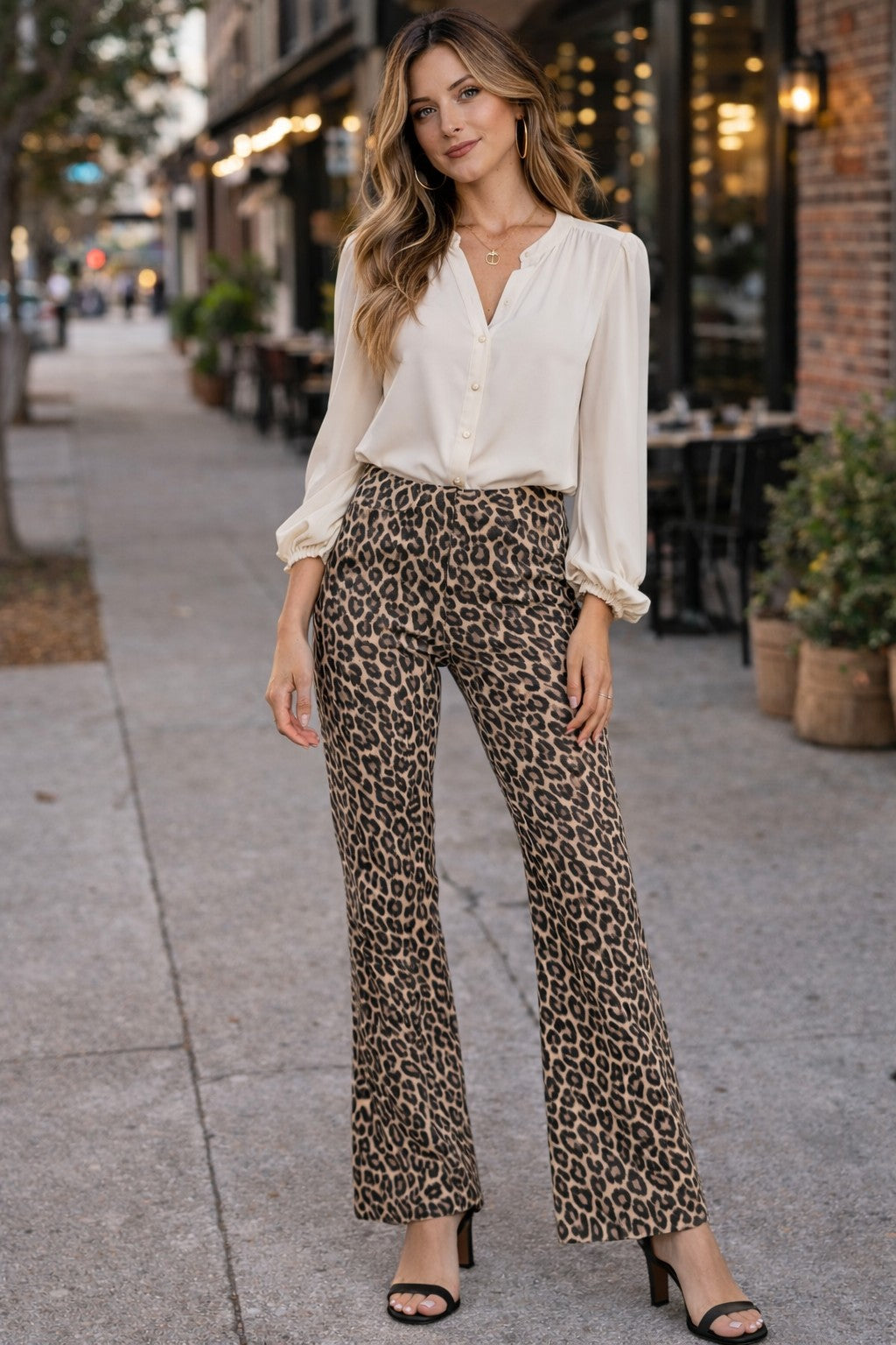 Vervet by Flying Monkey High Rise Leopard Print Vintage Flare Jeans-Jeans-Vervet by Flying Monkey-Deja Nu Boutique, Women's Fashion Boutique in Lampasas, Texas