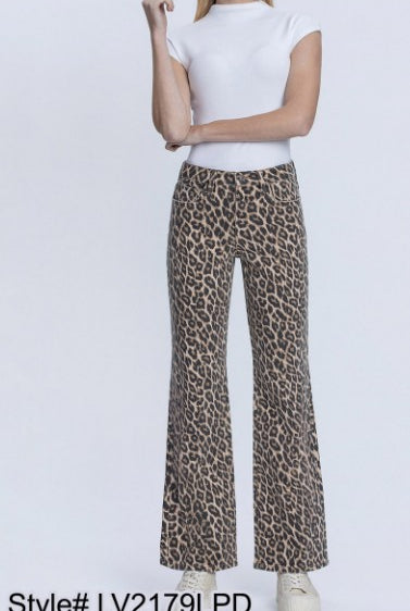 Vervet by Flying Monkey High Rise Leopard Print Vintage Flare Jeans-Jeans-Vervet by Flying Monkey-Deja Nu Boutique, Women's Fashion Boutique in Lampasas, Texas