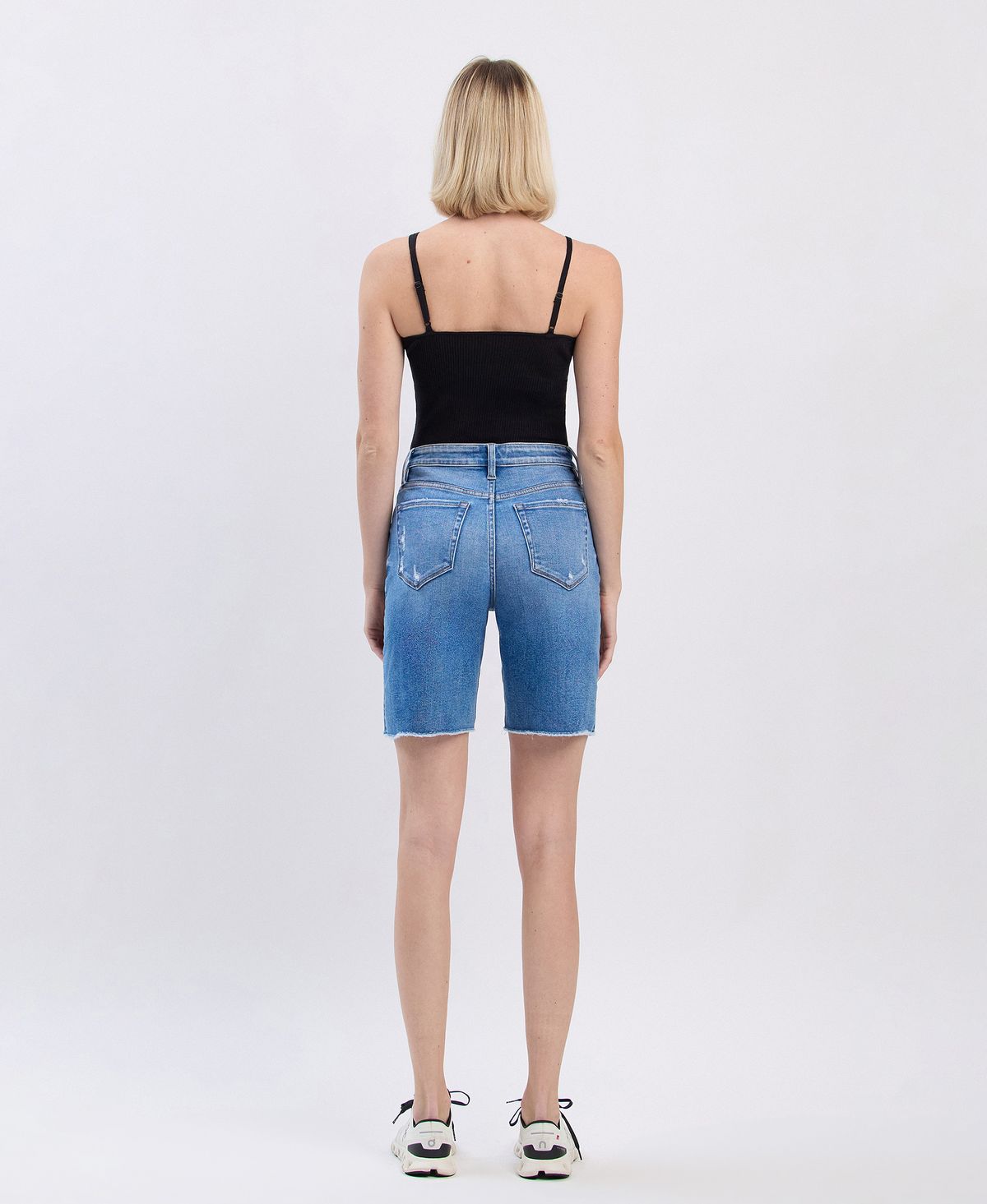 Vervet by Flying Monkey High Rise Raw Hem Bermuda Shorts – Valour-Bottoms-Vervet by Flying Monkey-Deja Nu Boutique, Women's Fashion Boutique in Lampasas, Texas