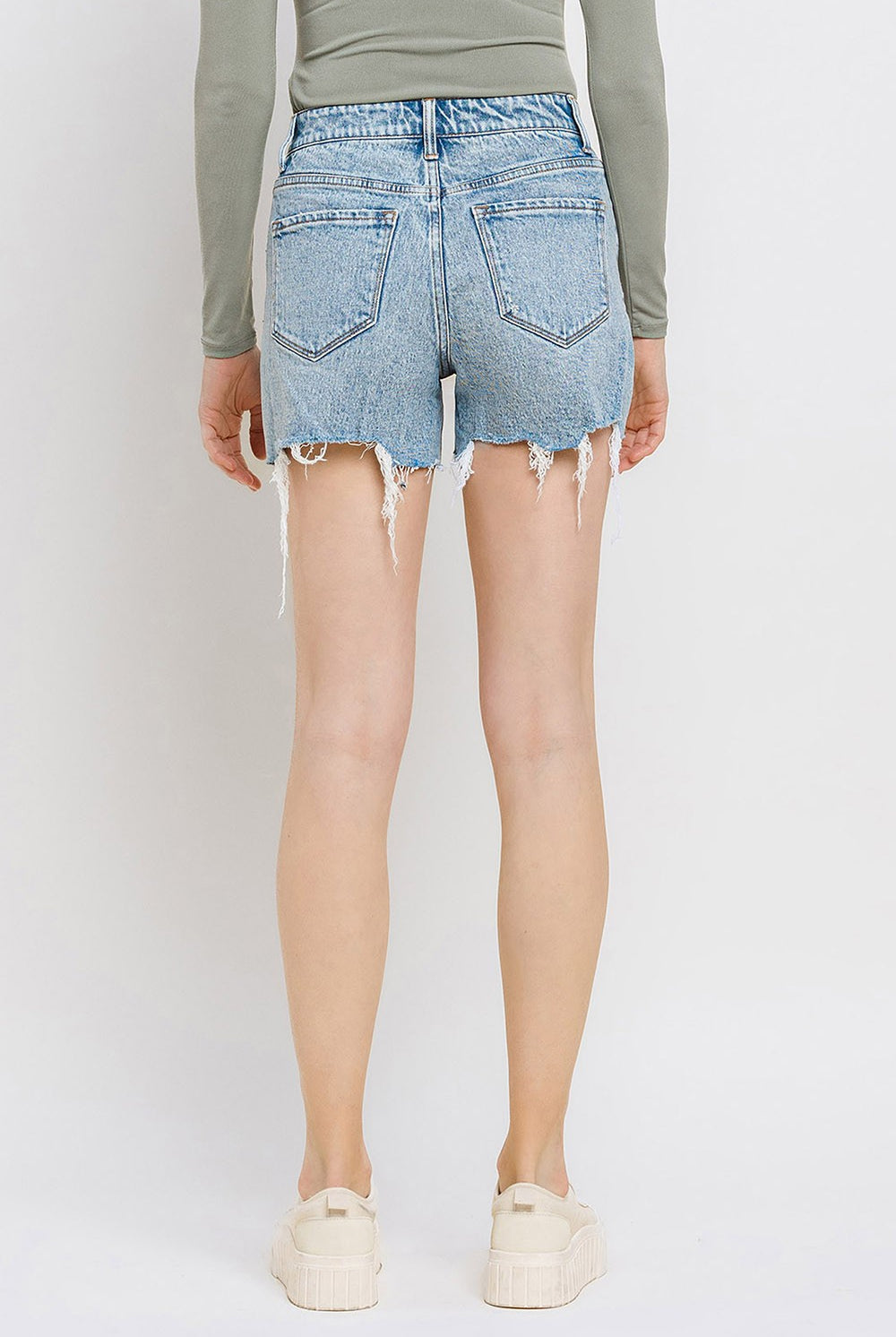 Vervet by Flying Monkey High Rise Raw Hem Shorts In Moon Goddess-Shorts-Vervet by Flying Monkey-Deja Nu Boutique, Women's Fashion Boutique in Lampasas, Texas