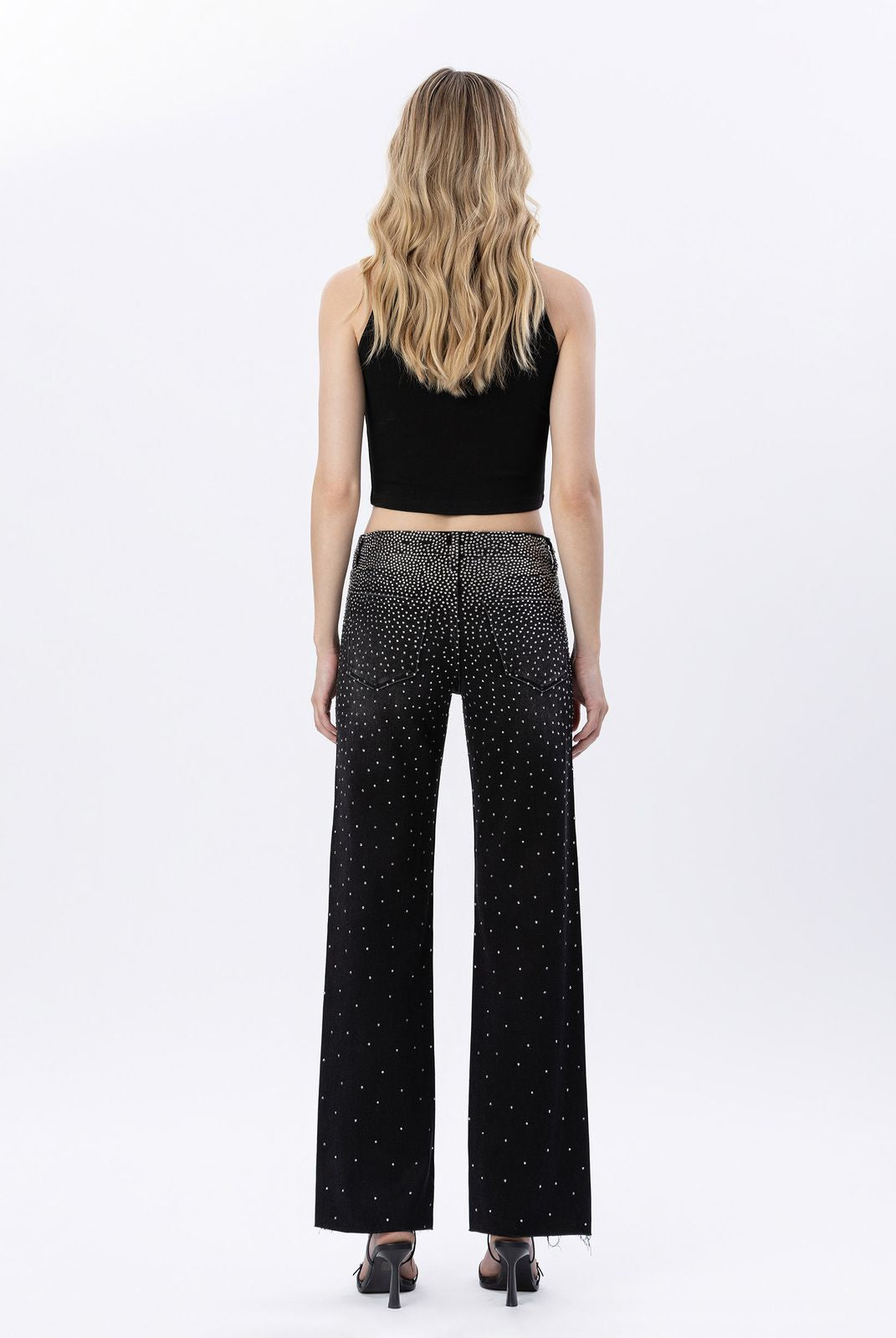 Vervet by Flying Monkey High Rise Rhinestone Slim Wide Leg Jeans in Prowess-Jeans-Vervet by Flying Monkey-Deja Nu Boutique, Women's Fashion Boutique in Lampasas, Texas